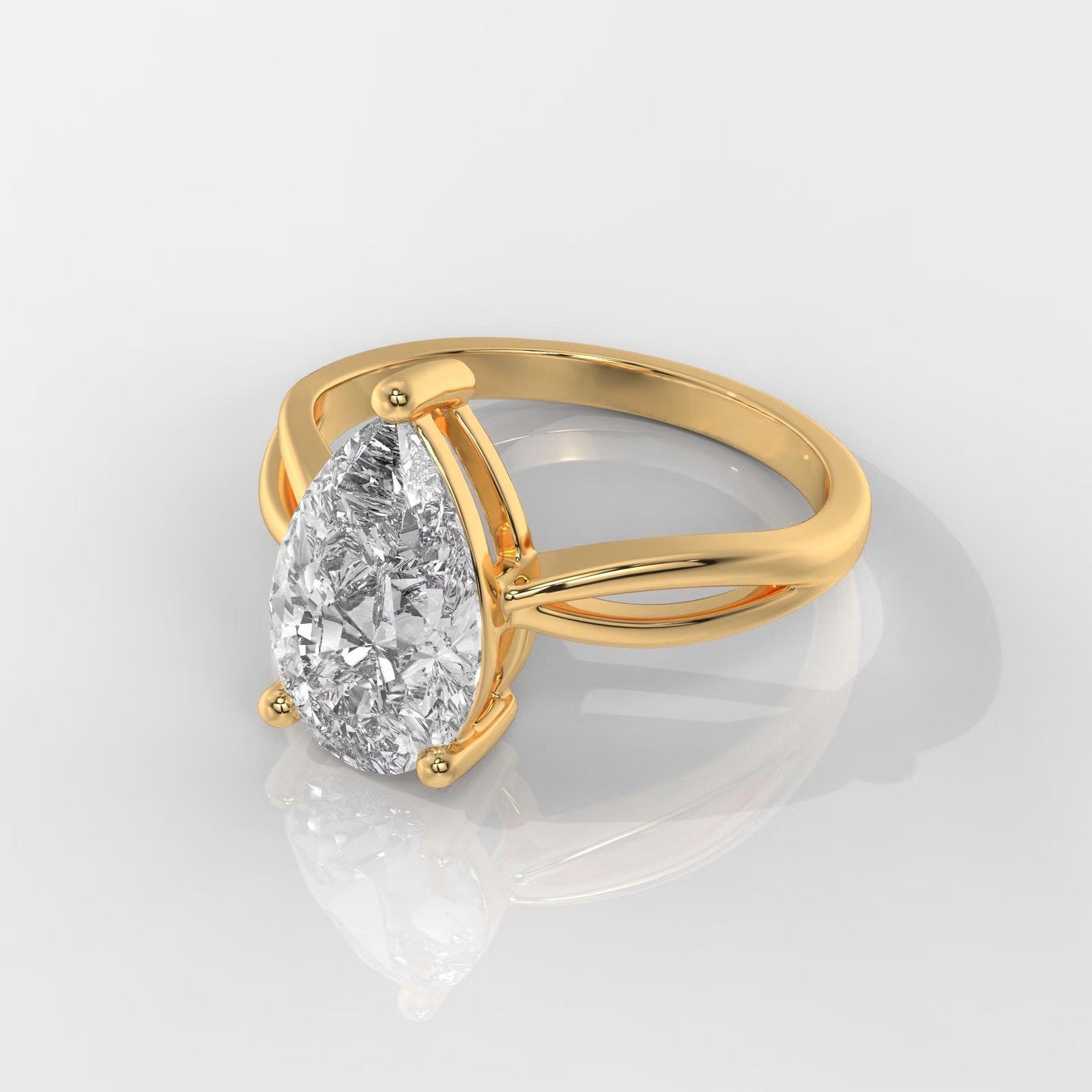 Pear Cut Infinty Band Enagement Ring