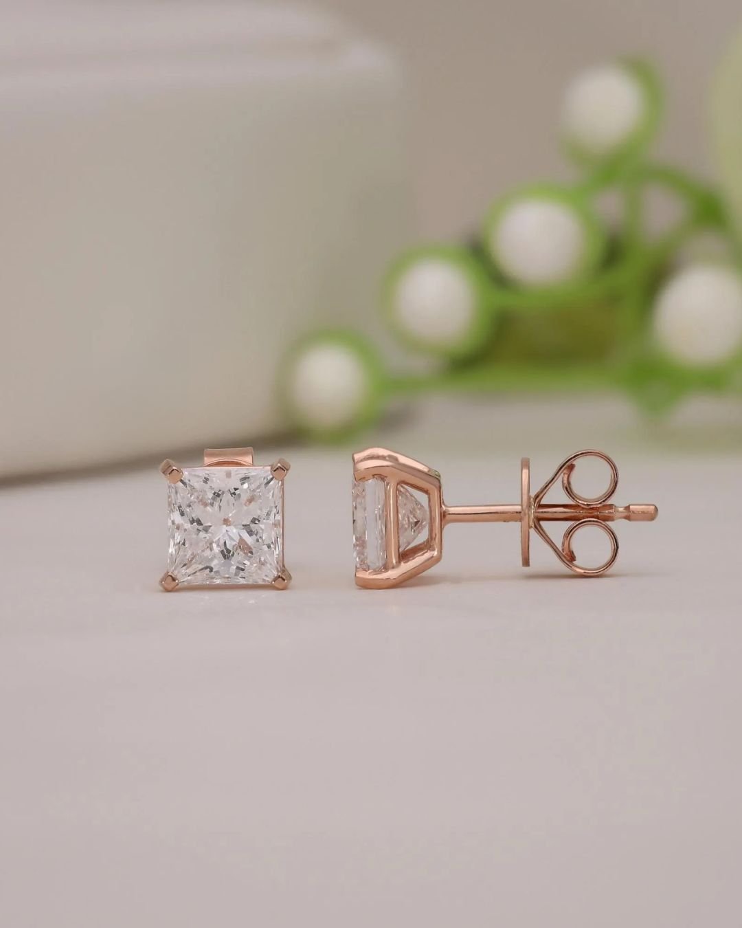 Princess Lab Grown Diamond Stud Earrings