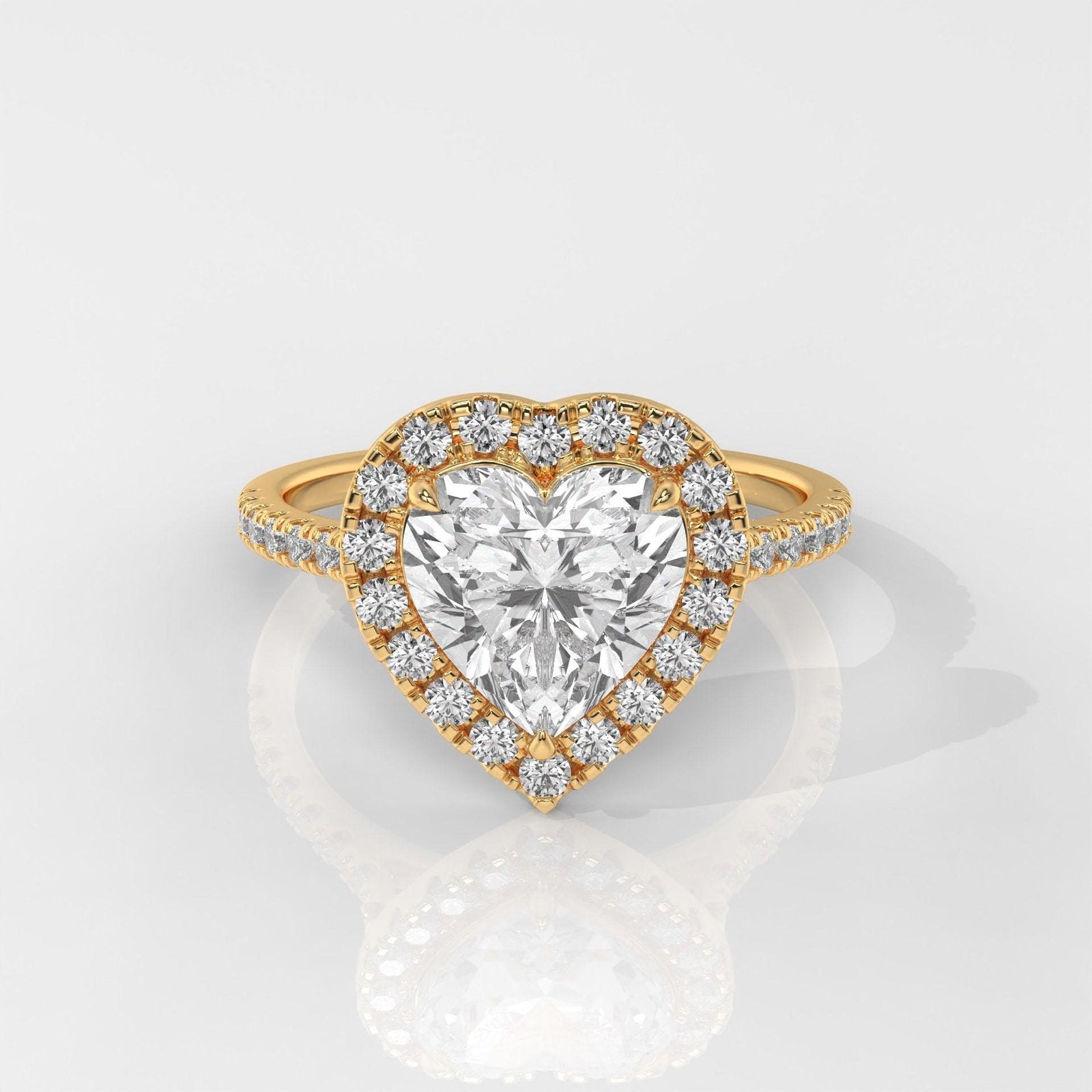 Heart Cut Engagement Ring with Halo Setting