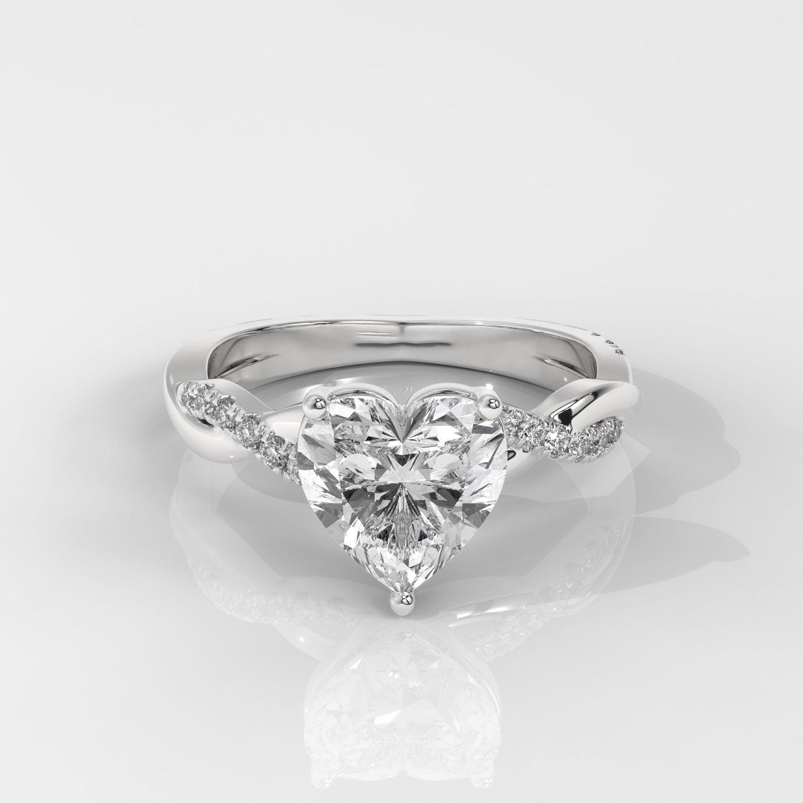 Heart Cut Engagement Ring with Infinity Band