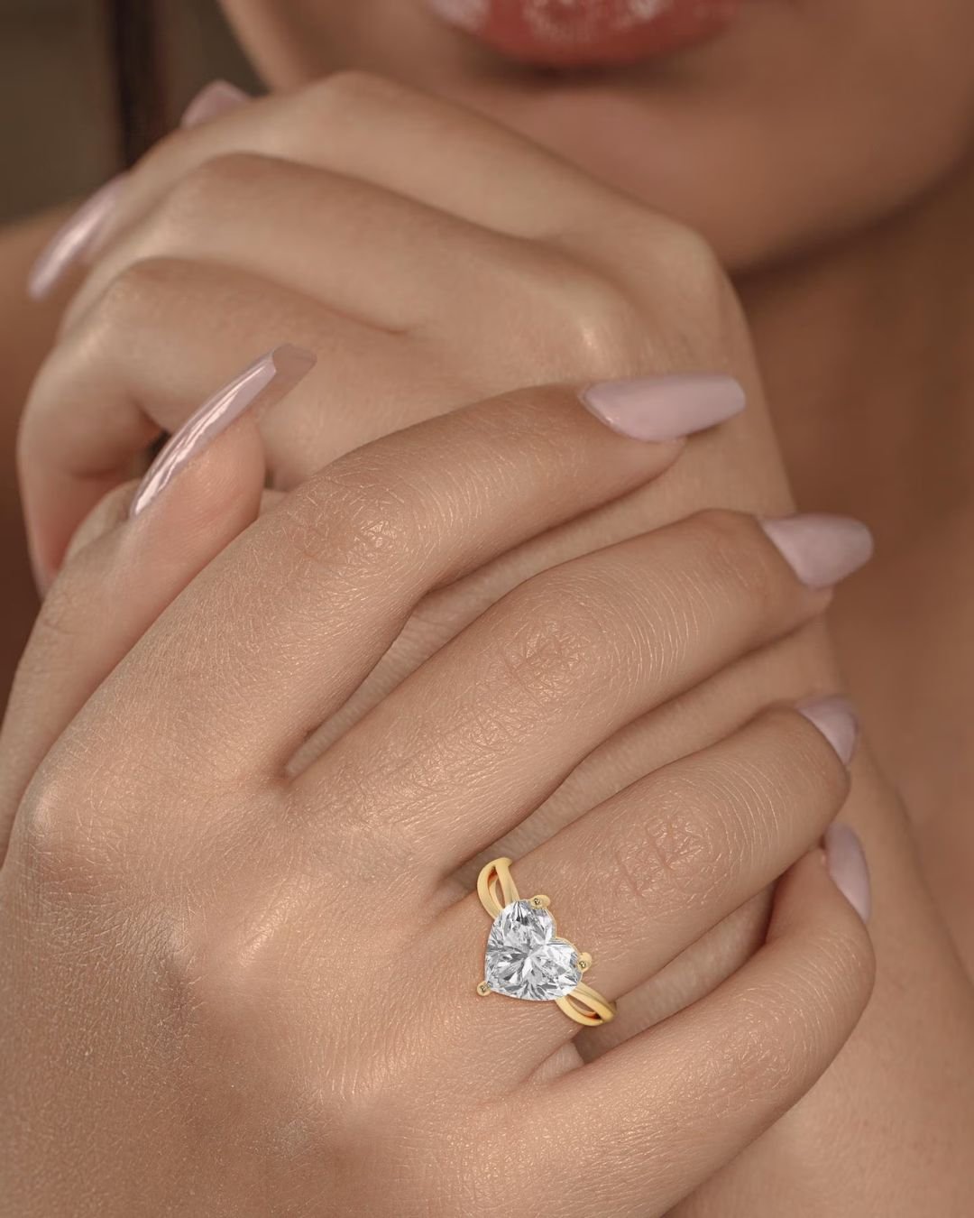 Heart Brlliant Cut Engagement Ring