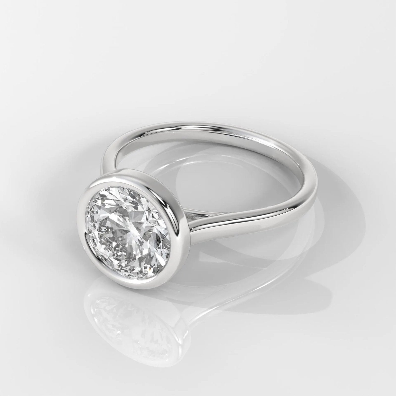 Round Cut Bezel Engagement Ring