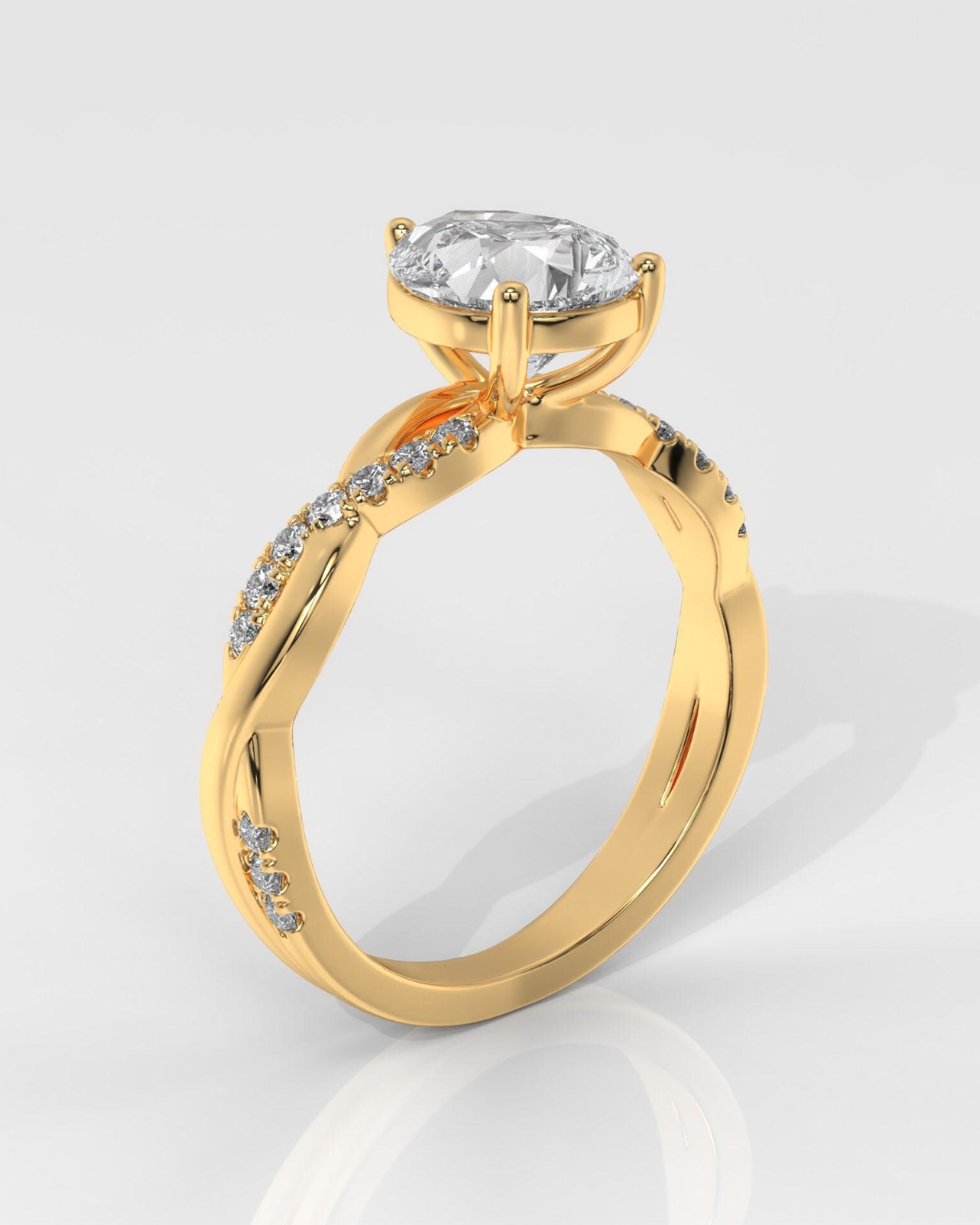 Pear Cut Lab Grown Diamond Infinity Engagement Ring