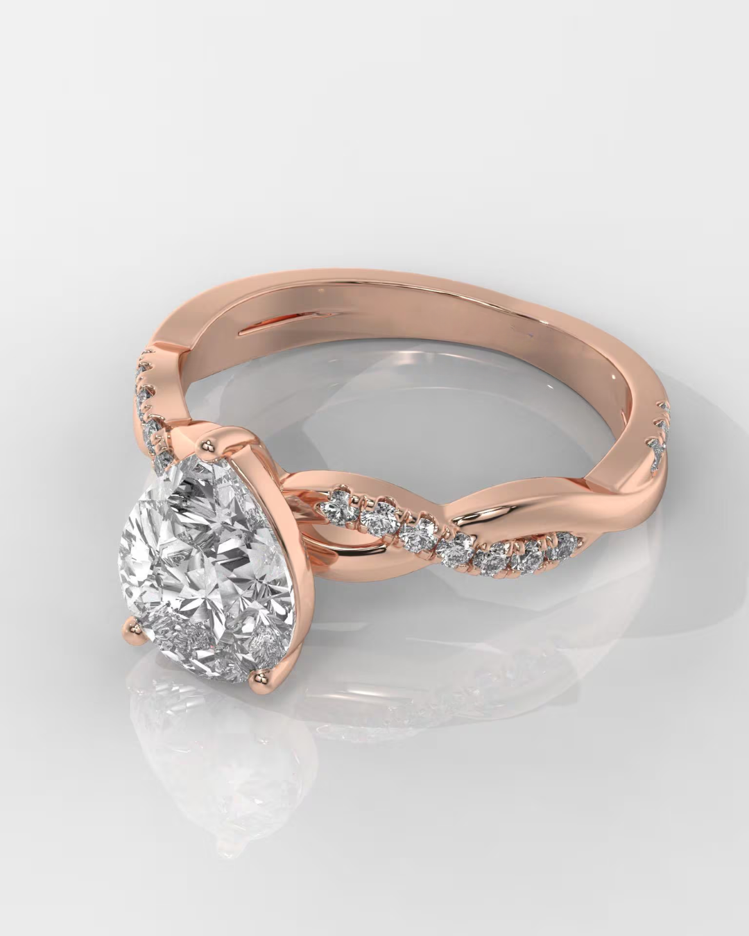 Pear Cut Lab Grown Diamond Infinity Engagement Ring