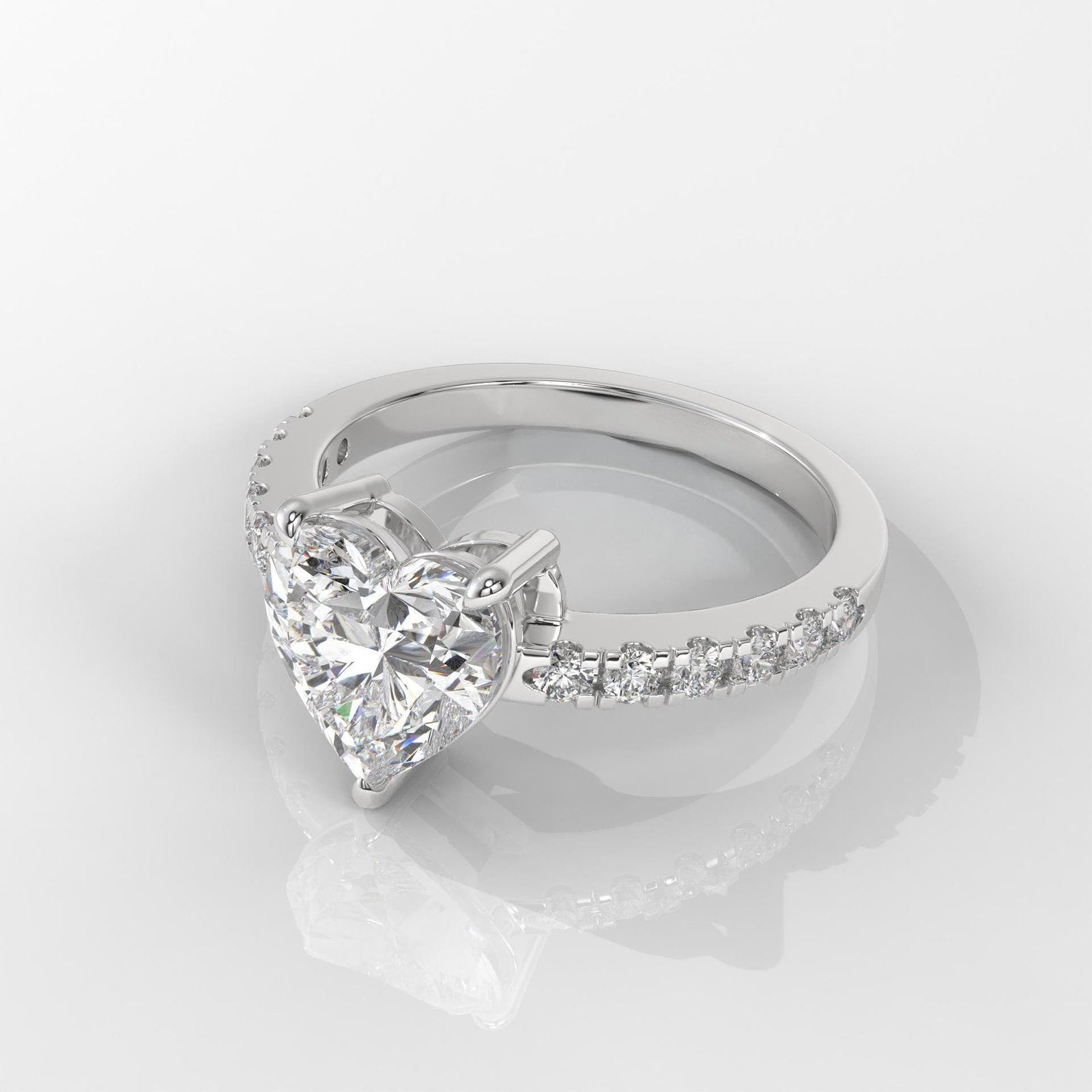 Heart Brilliant Cut Engagement Ring