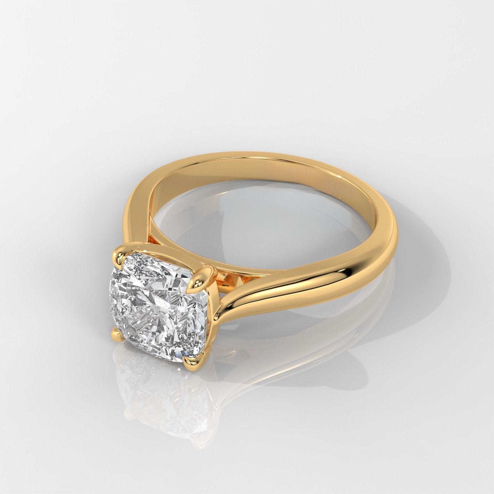 Square Cushion Cut Solitaire Engagement Ring