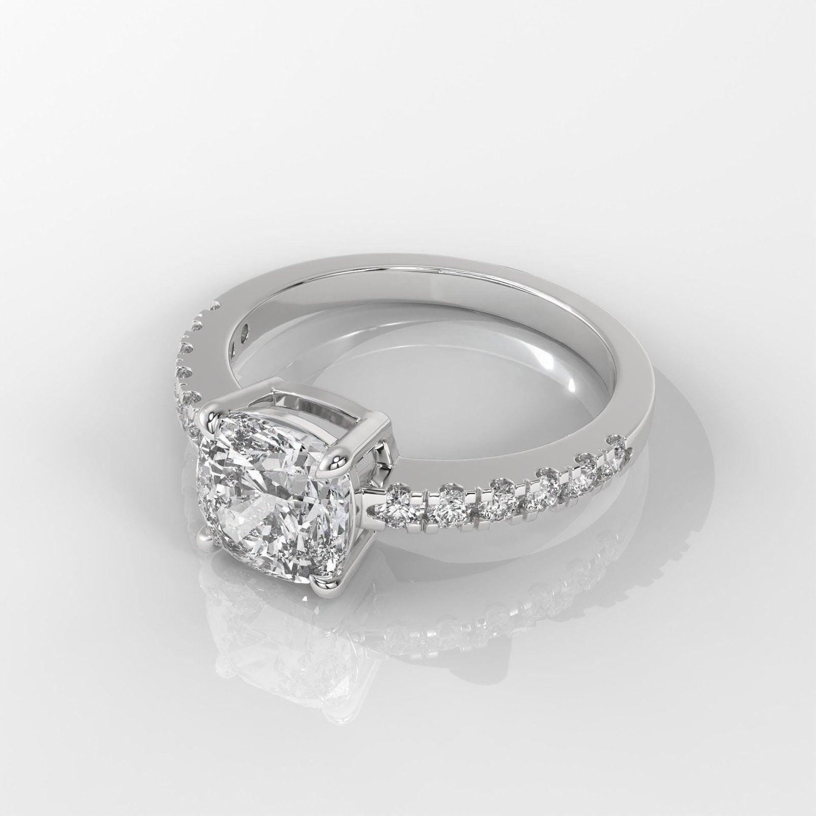 Square Cushion Cut Engagement Ring