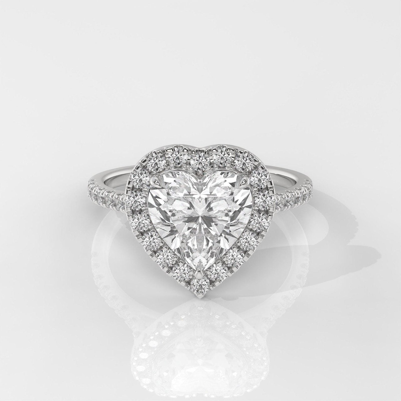 Heart Cut Engagement Ring with Halo Setting