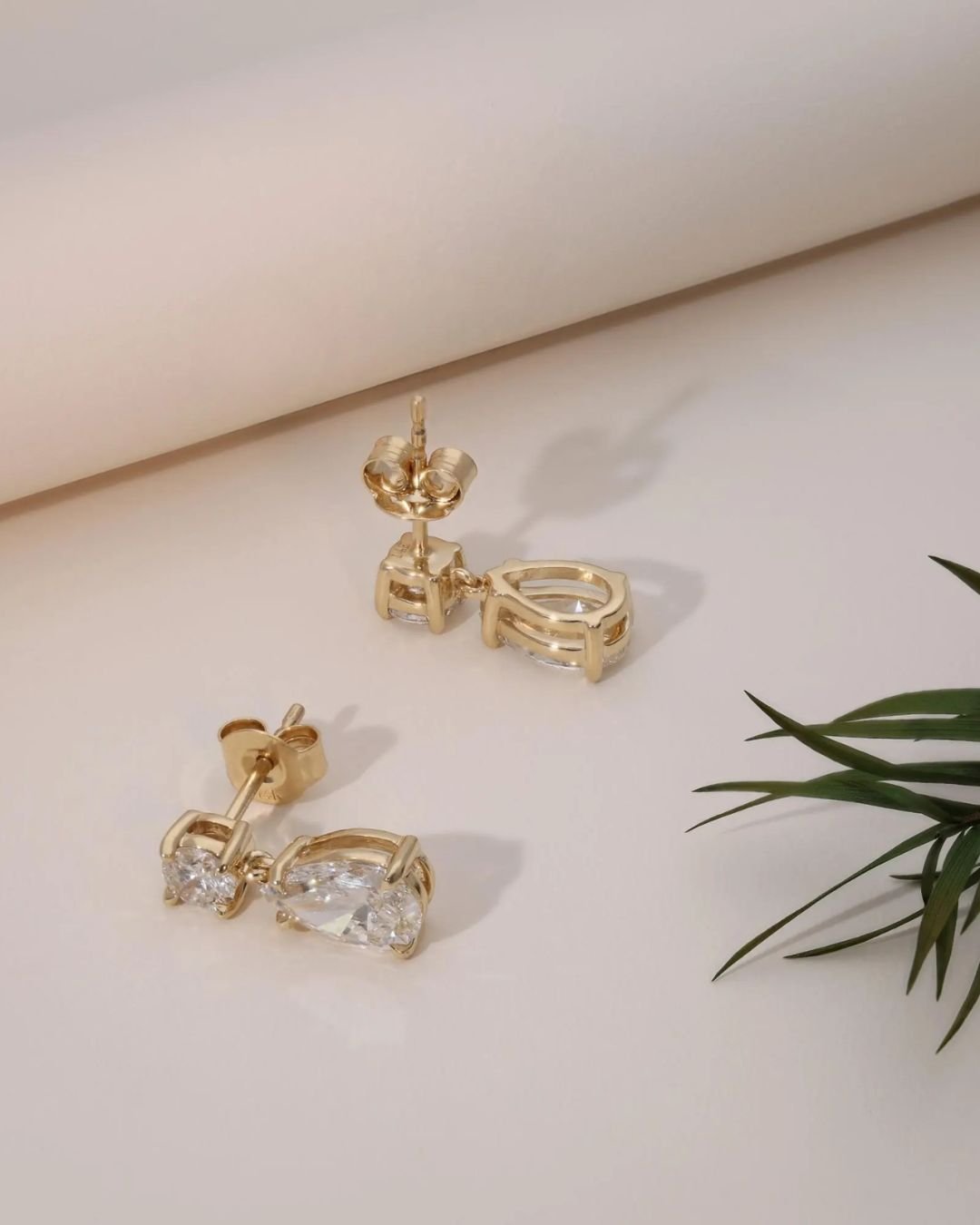 Oval Round Dangle Stud Earrings