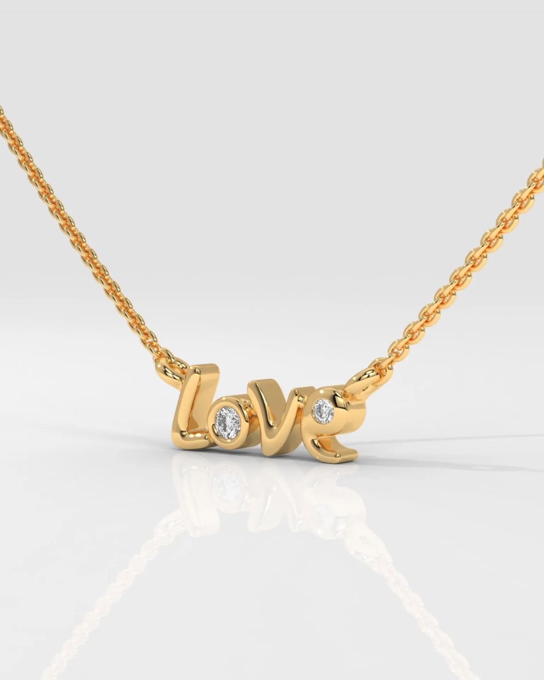 Love Initial Lab Grown Diamond Necklace