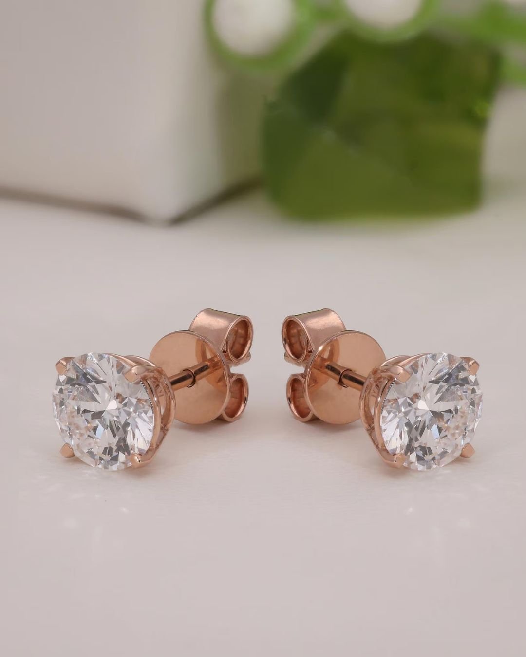 Round Cut Stud Earrings