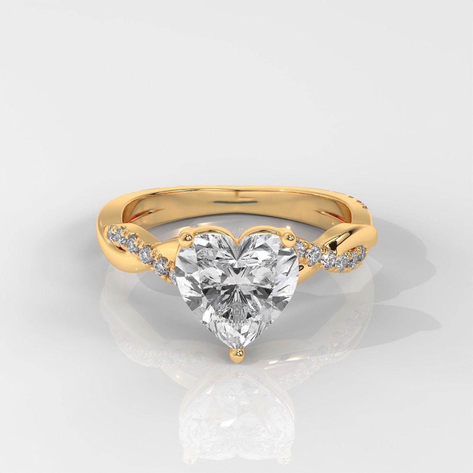 Heart Cut Engagement Ring with Infinity Band