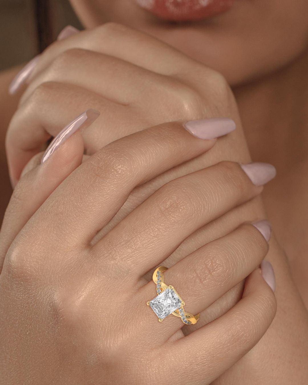 Princess Cut Lab Grown Diamond Engagement Ring