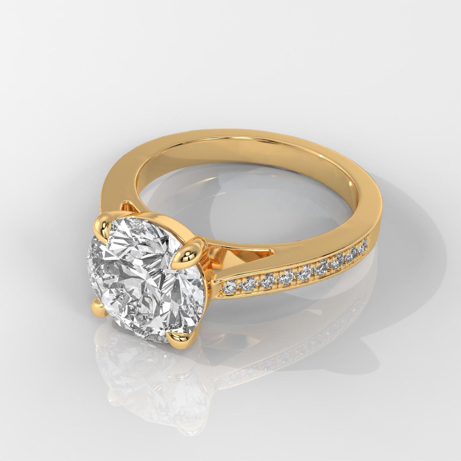 Round Brilliant Engagement Ring with Halo Setting