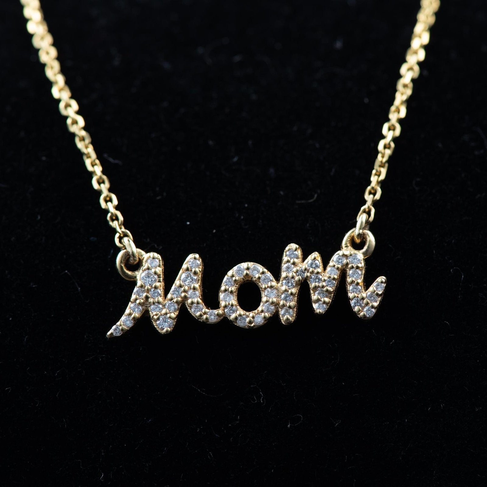 Mom Initial Diamond Necklace