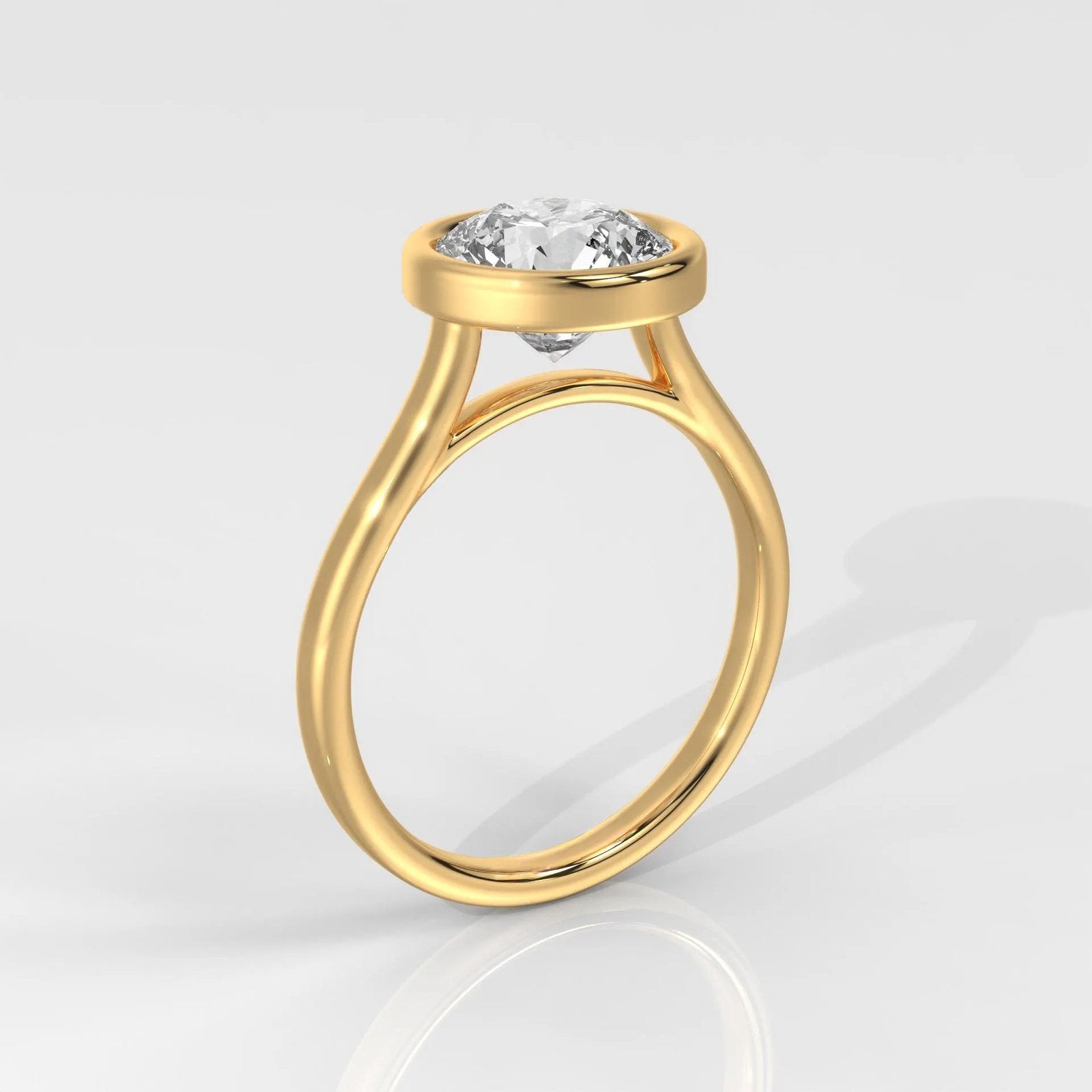 Round Cut Bezel Engagement Ring