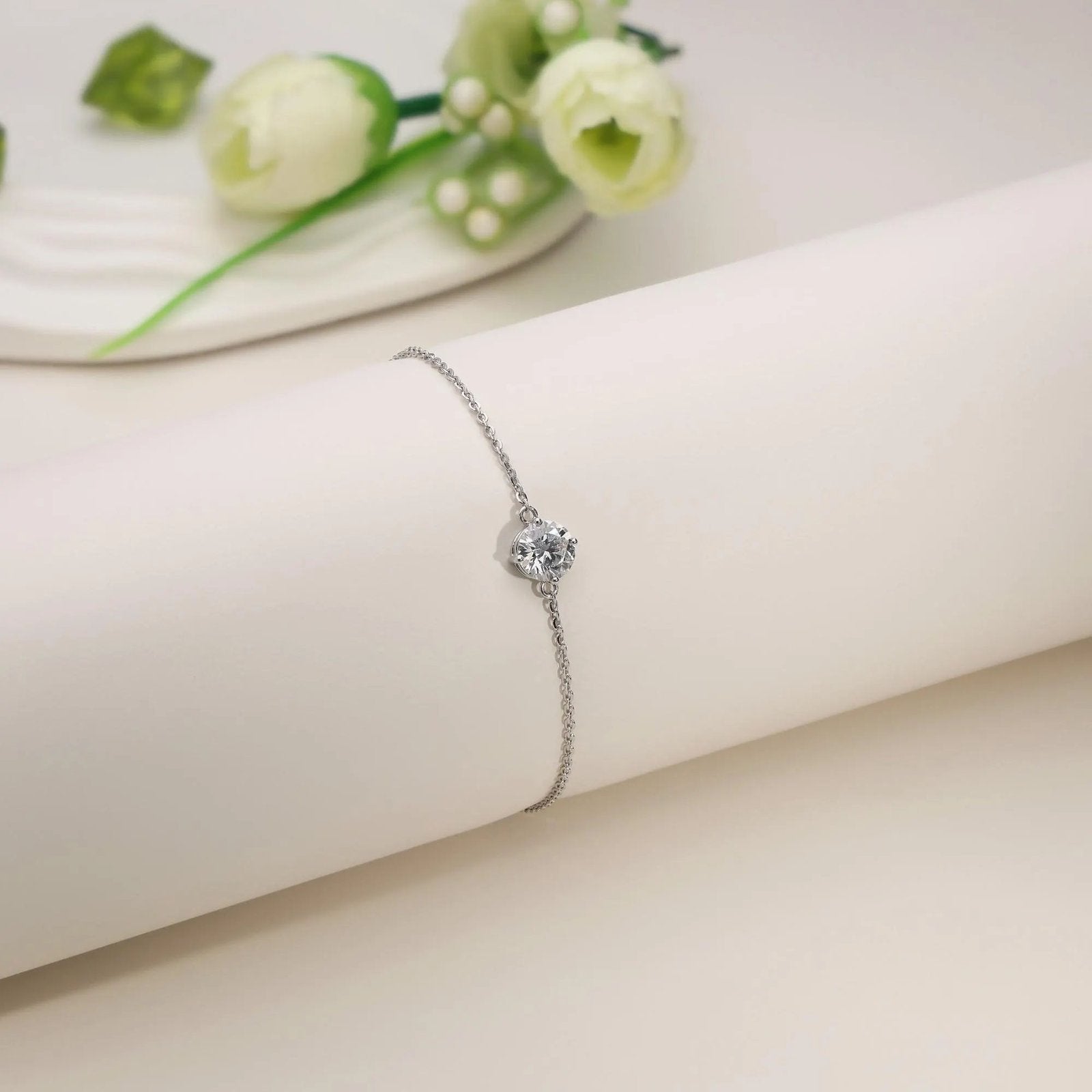 Round Solitaire Lab Grown Diamond Bracelet