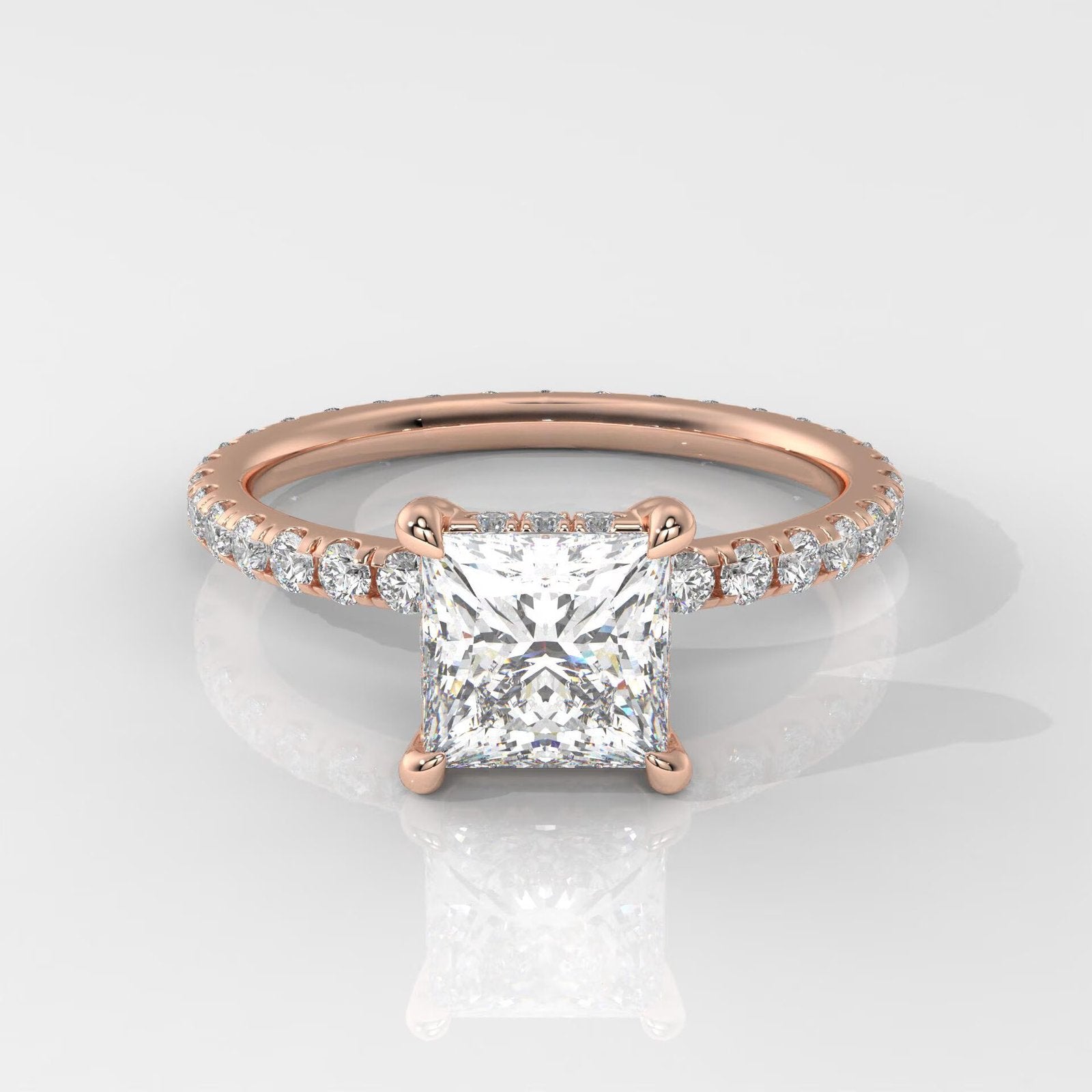 Princess Cut Halo Engagement Ring