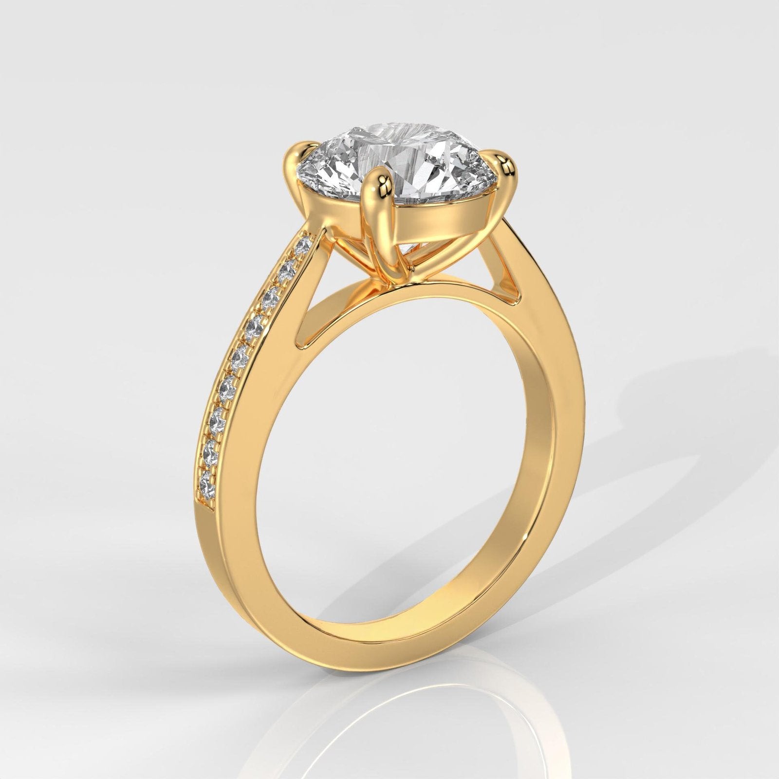 Round Brilliant Engagement Ring with Halo Setting