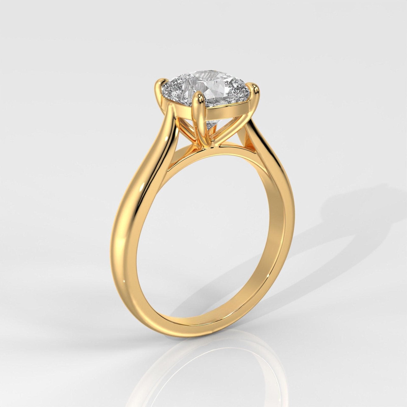 Square Cushion Cut Solitaire Engagement Ring