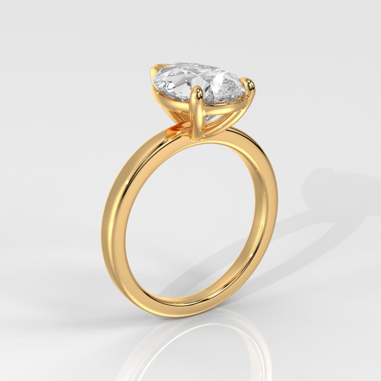 Pear-Shaped Diamond Solitaire Engagement Ring