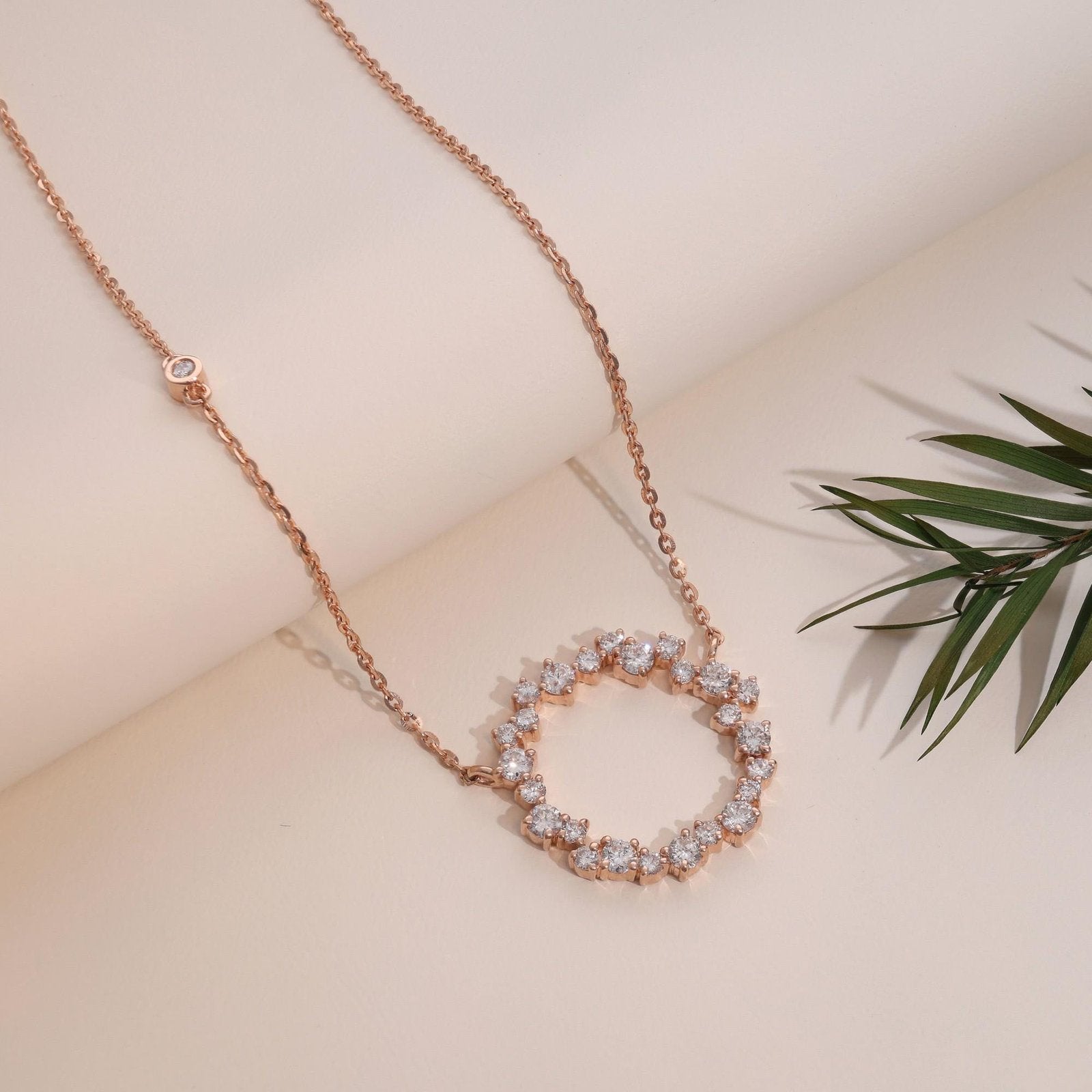 Round Cluster Diamond Necklace