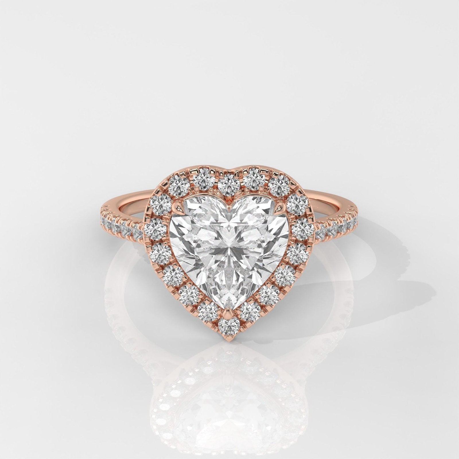 Heart Cut Engagement Ring with Halo Setting