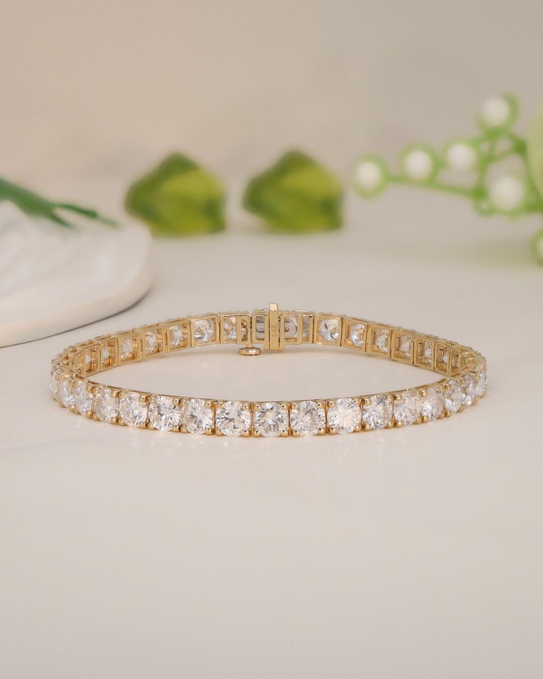 Round Brilliant Cut Lab Grown Diamond Tennis Bracelet