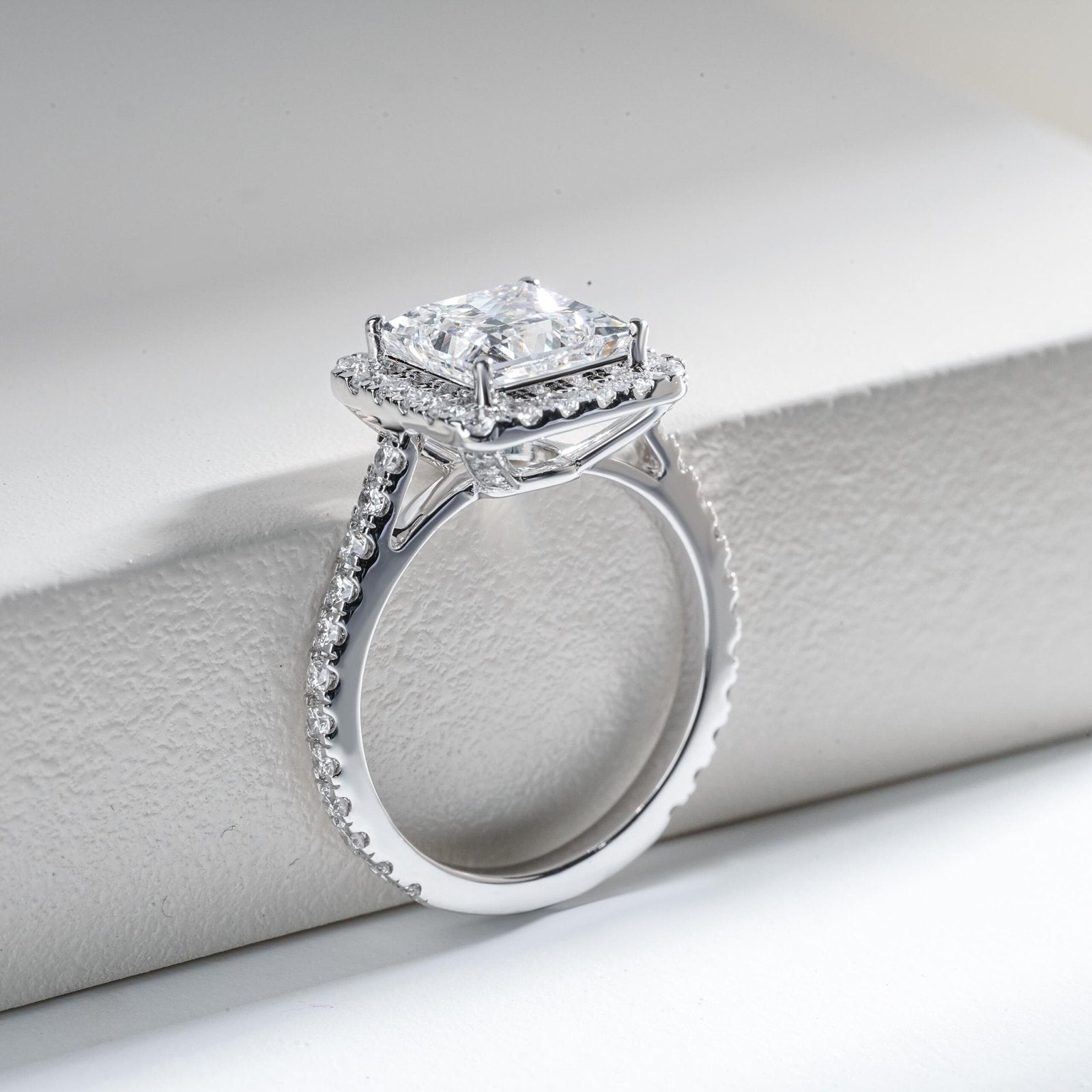 Princess Cut Engagement Ring with Halo Setting