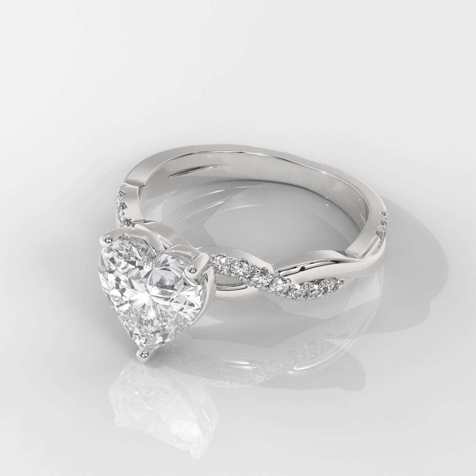 Heart Cut Engagement Ring with Infinity Band