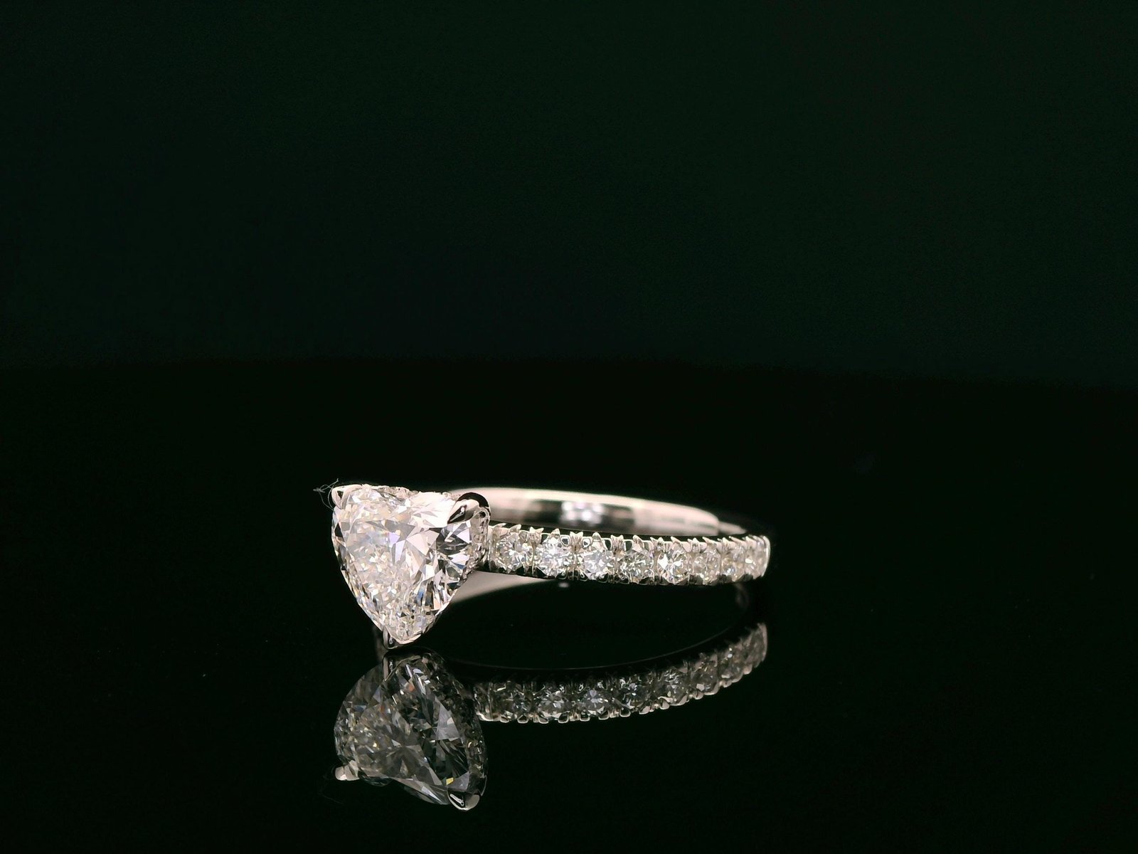 Heart-Shaped Diamond Hidden Halo Engagement Ring