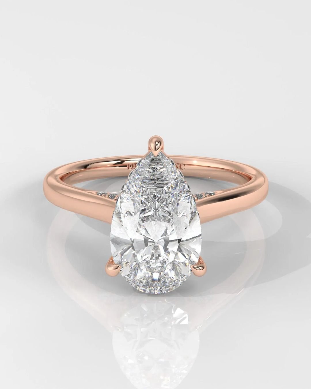 Pear Hidden Halo Engagement Ring