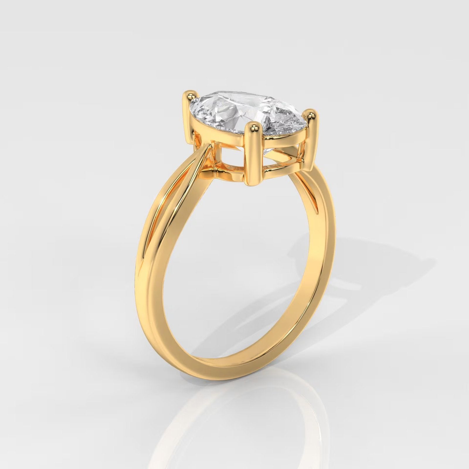 Pear Cut Infinty Band Enagement Ring