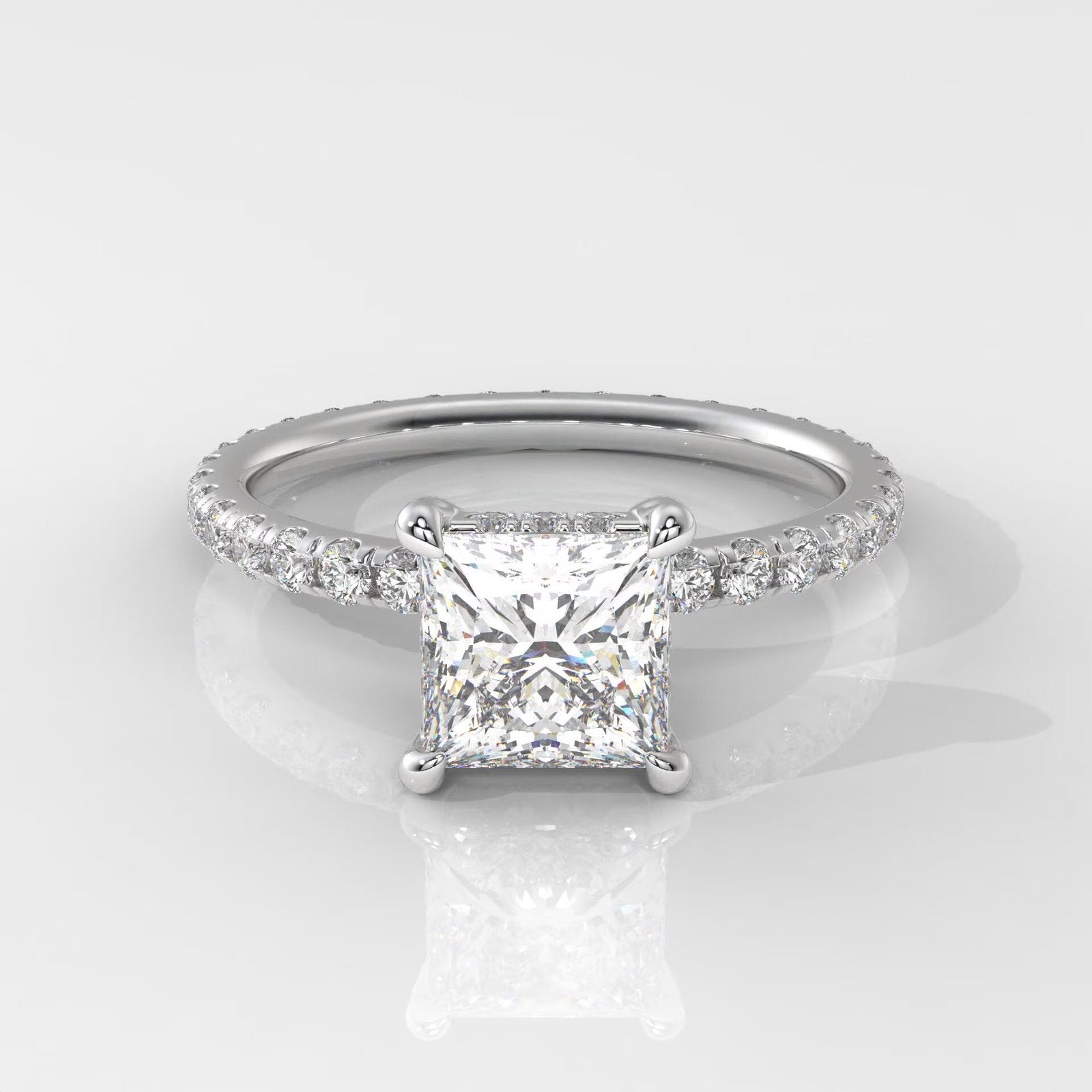 Princess Cut Halo Engagement Ring