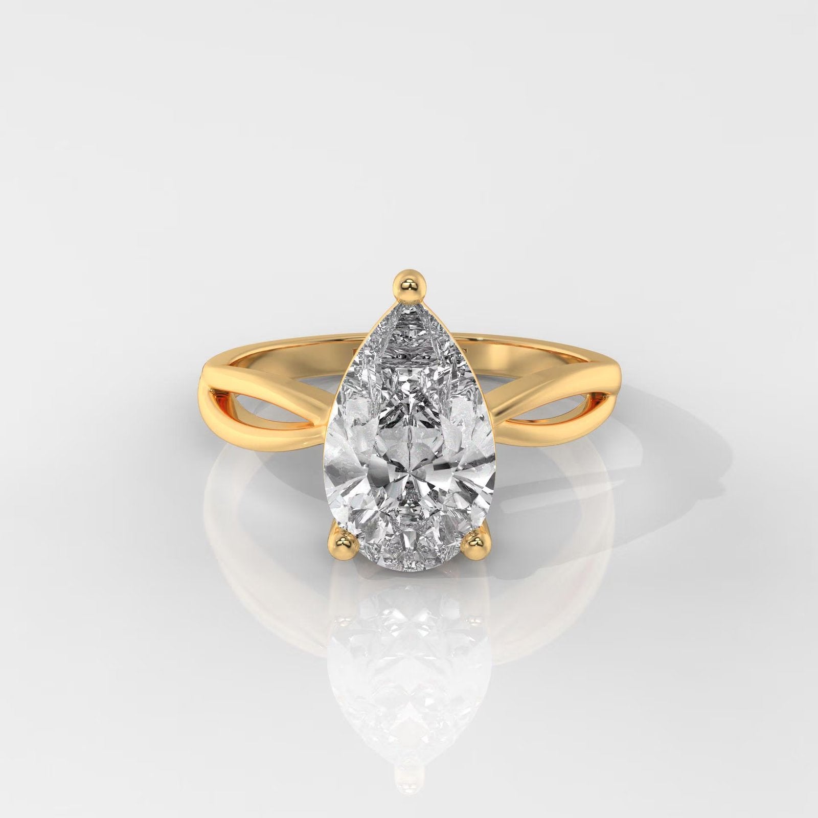 Pear Cut Infinty Band Enagement Ring