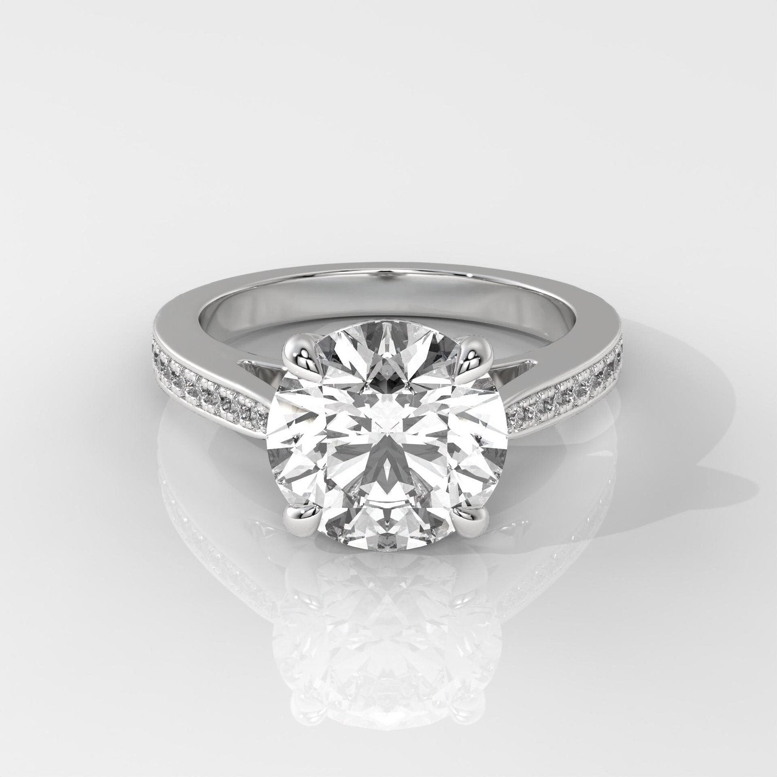 Round Brilliant Engagement Ring with Halo Setting