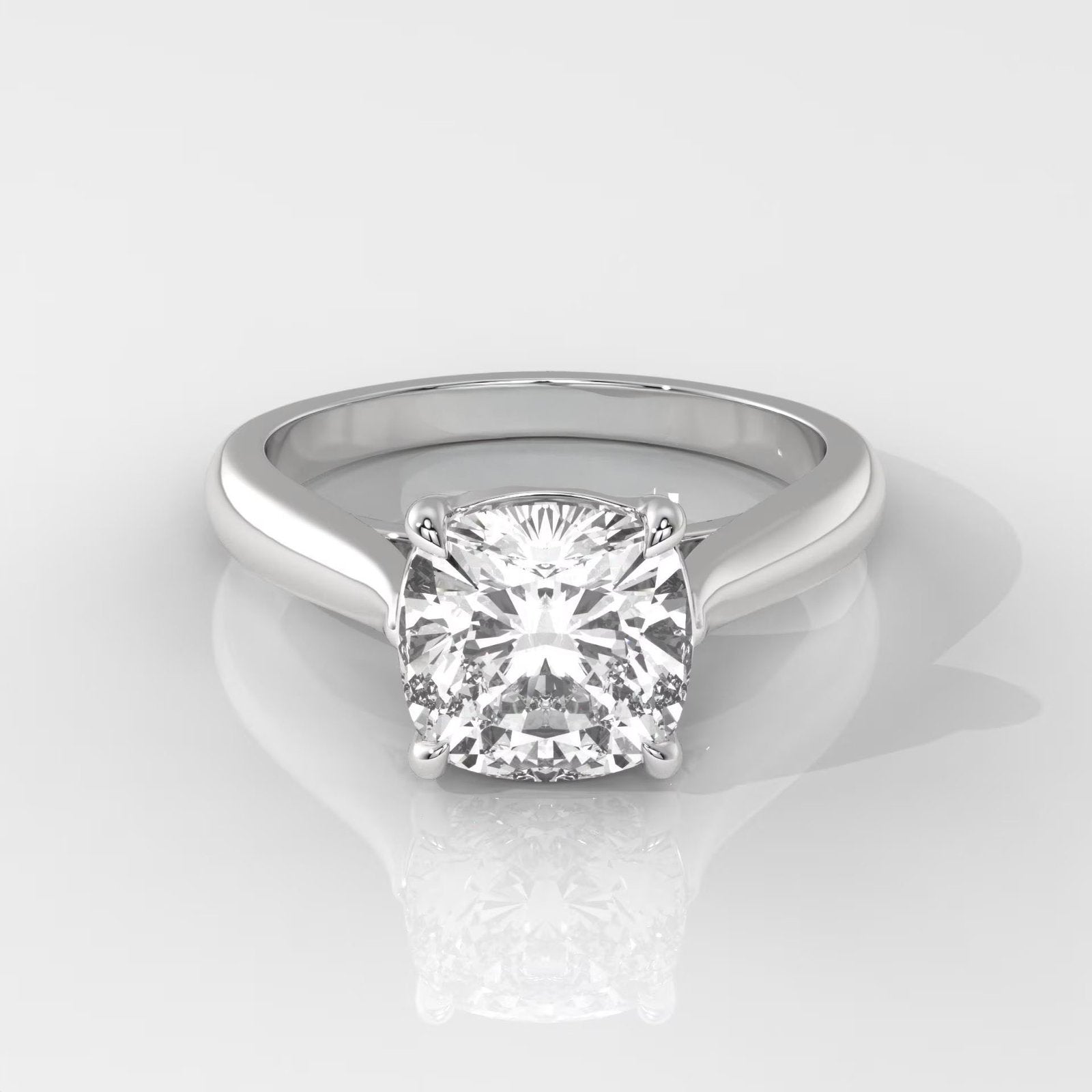 Square Cushion Cut Solitaire Engagement Ring