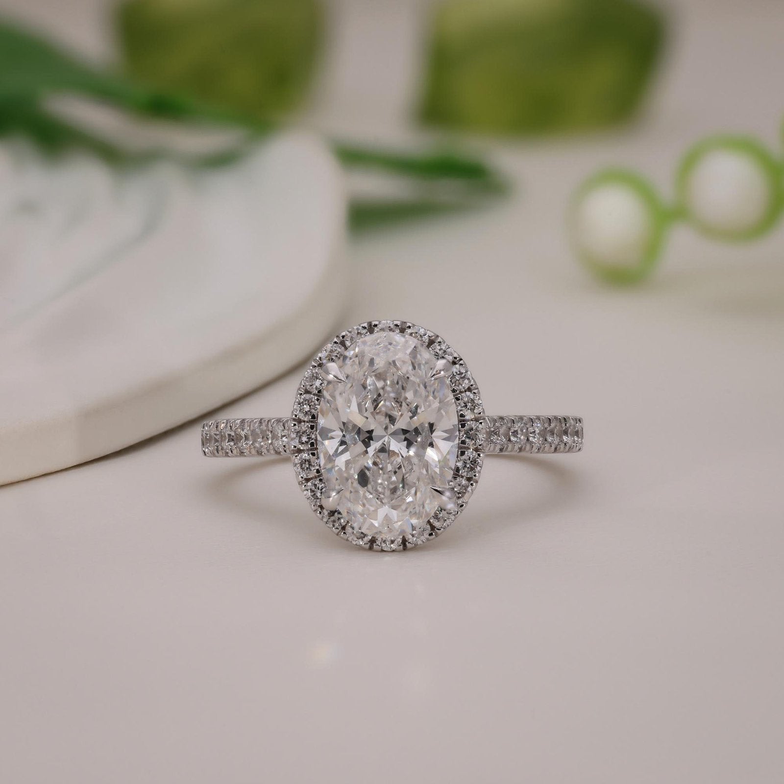 Oval Halo Engagement Ring