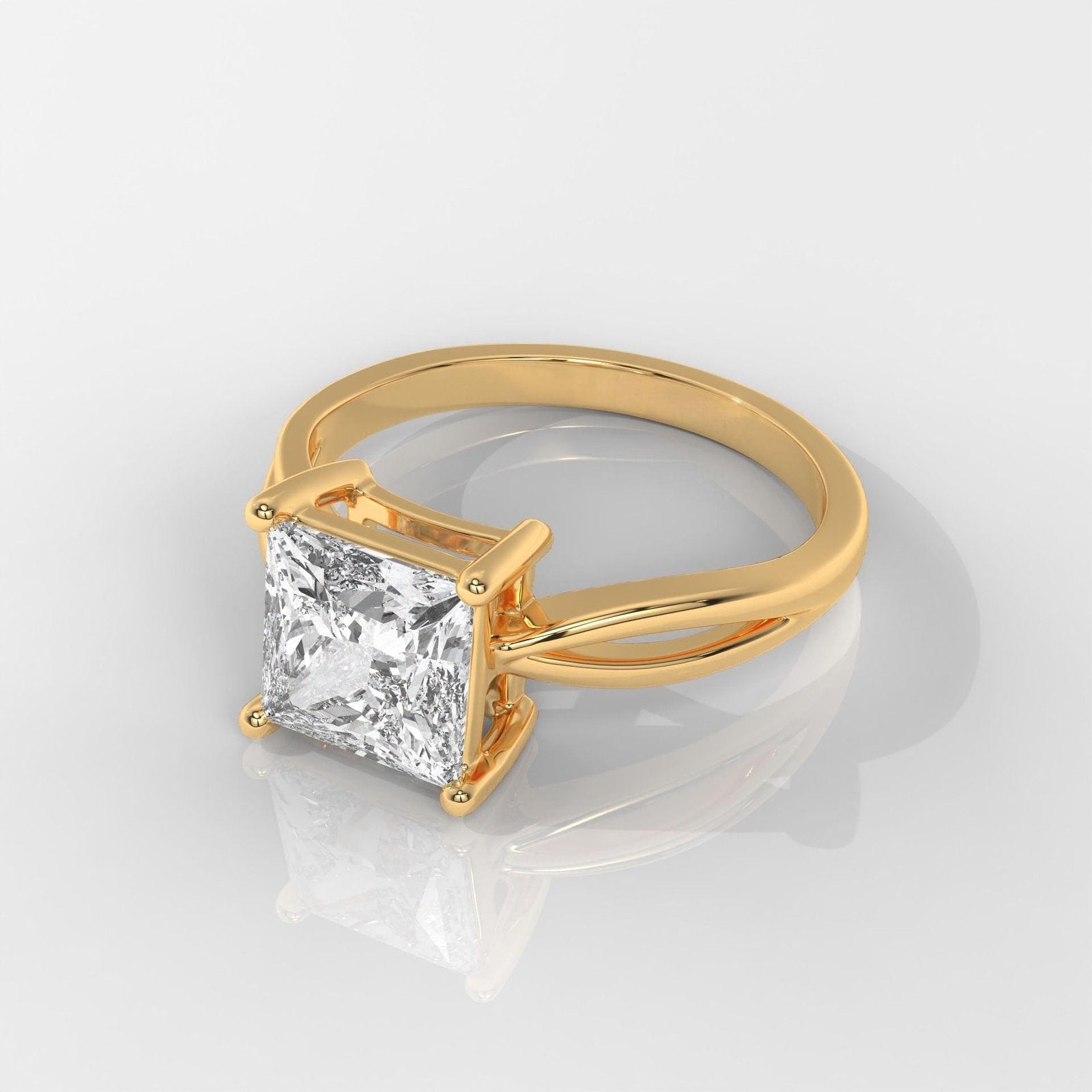 Princess Cut Engagement Ring with Infinity Band