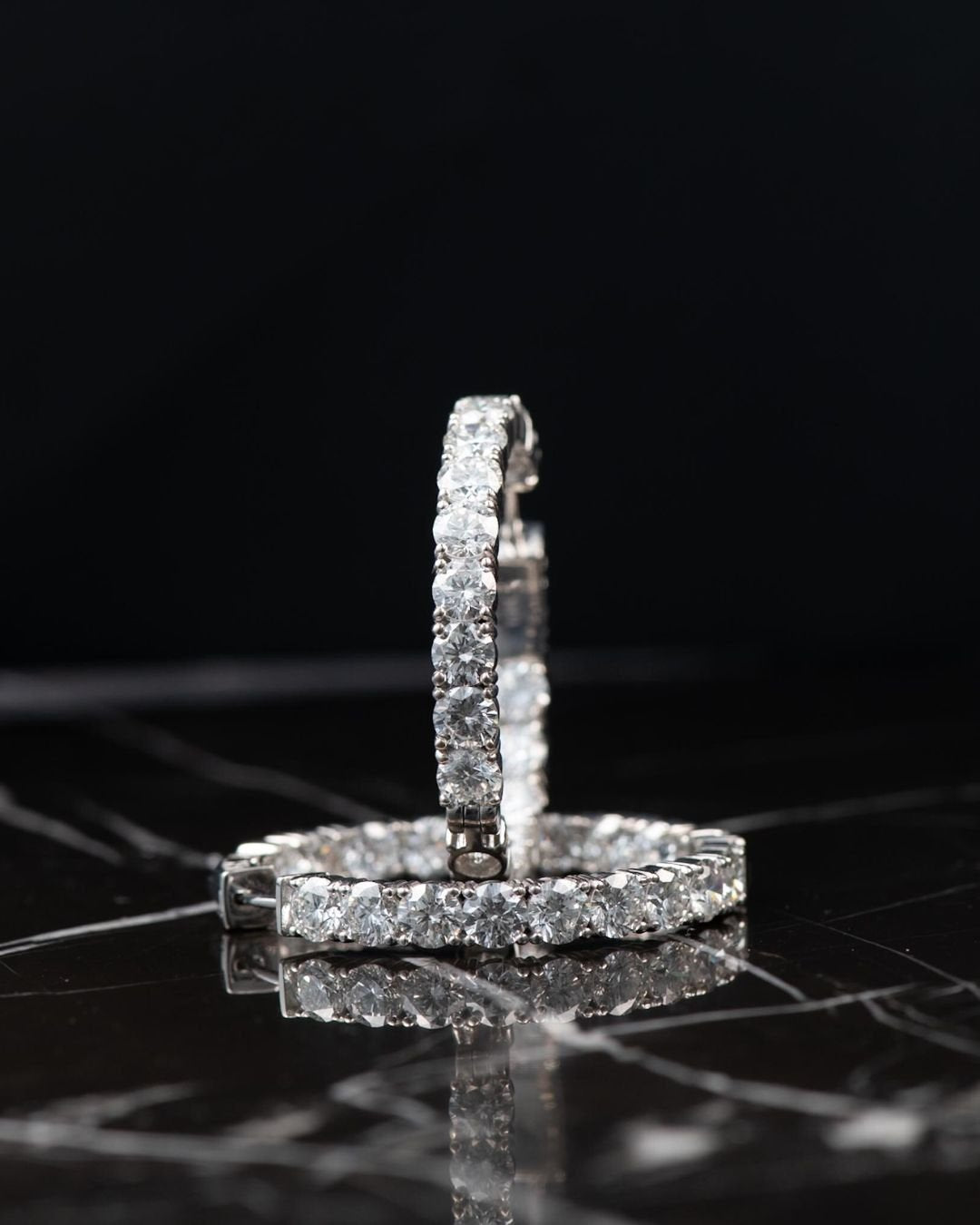 Round Brilliant Diamond Hoop Earrings