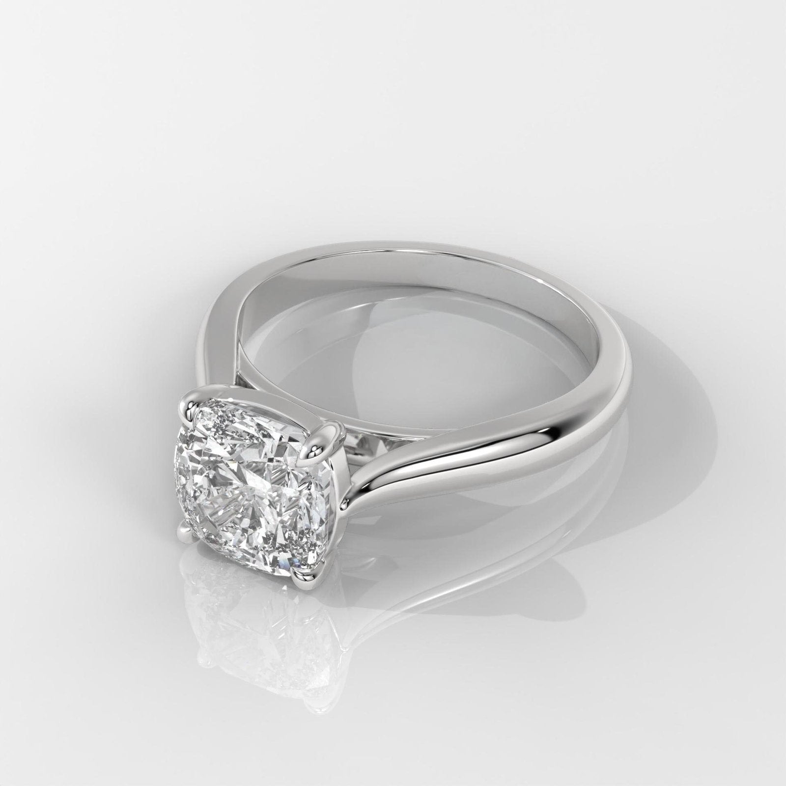 Square Cushion Cut Solitaire Engagement Ring