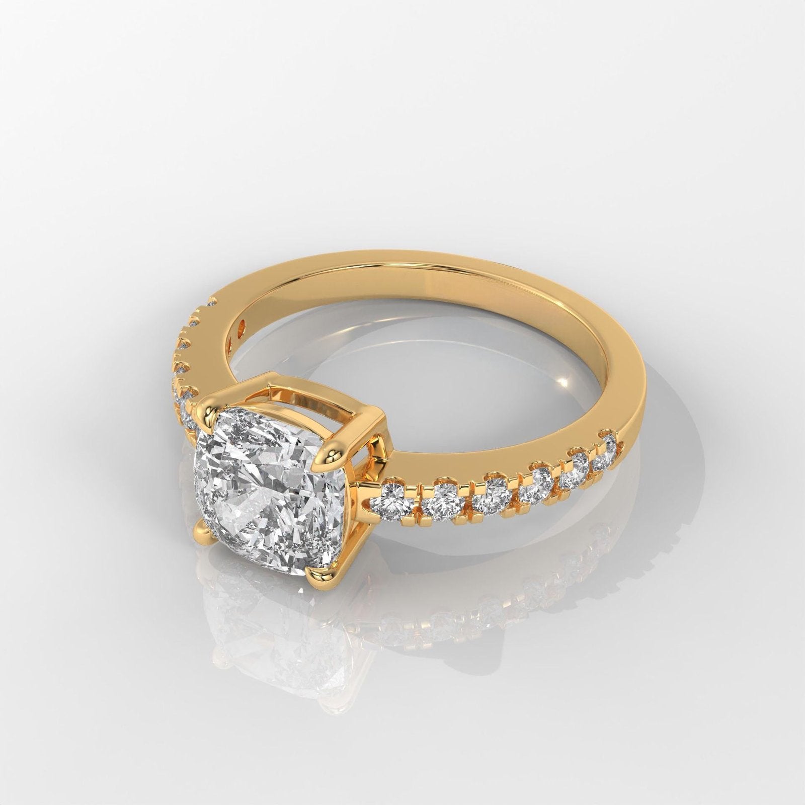 Square Cushion Cut Engagement Ring