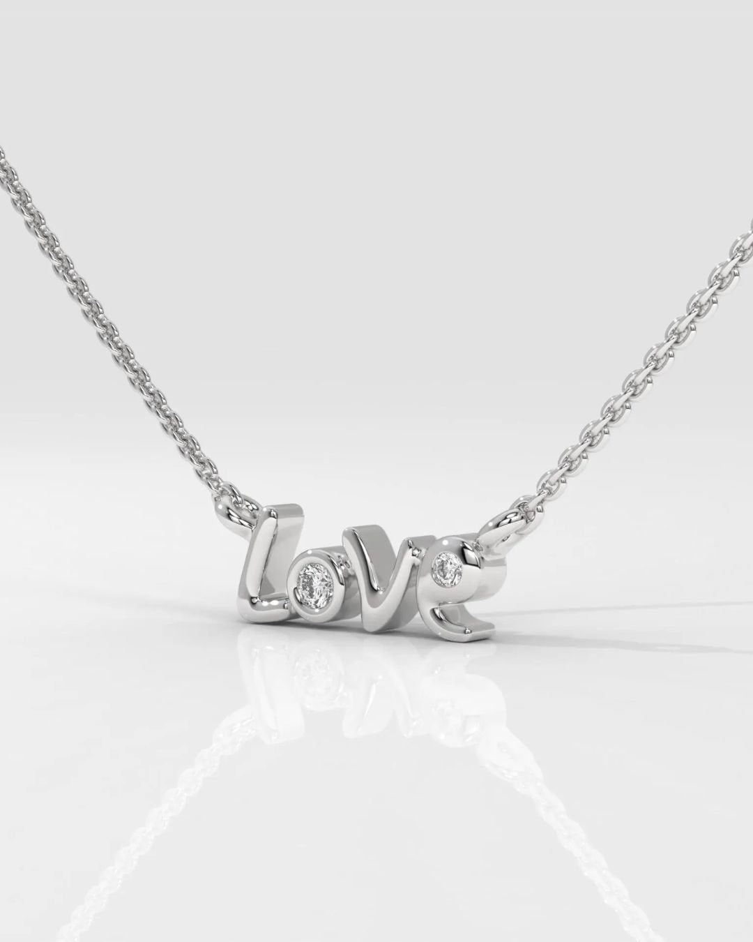 Love Initial Lab Grown Diamond Necklace
