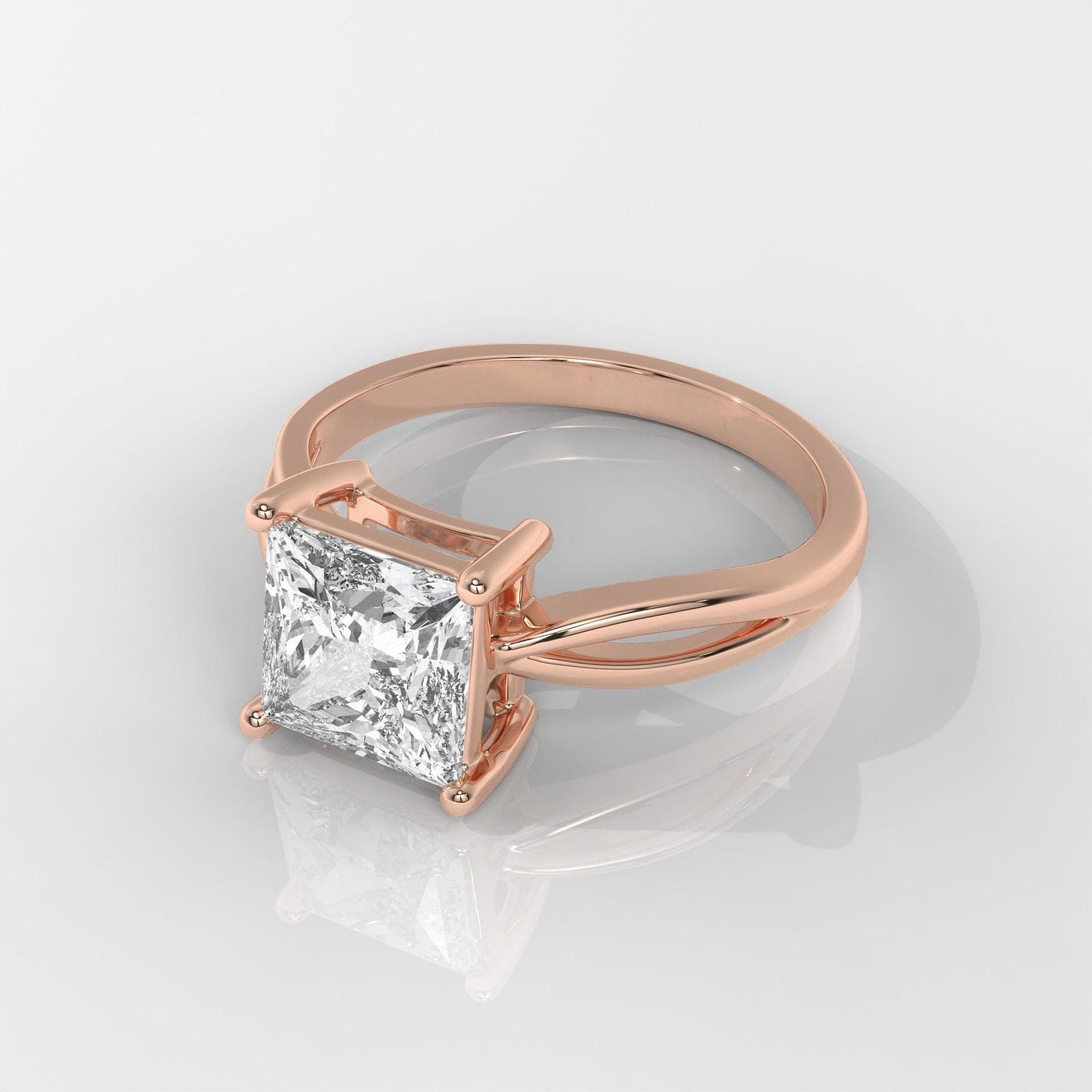 Princess Cut Engagement Ring with Infinity Band