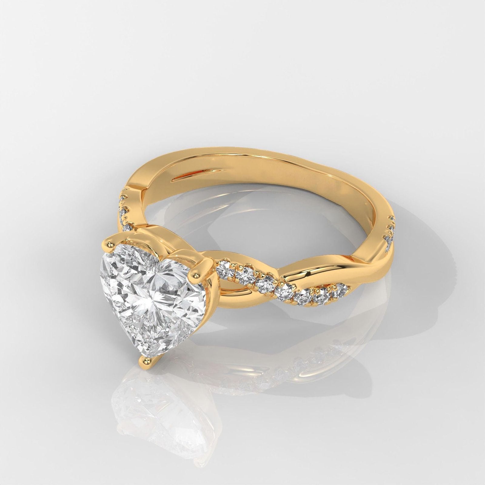 Heart Cut Engagement Ring with Infinity Band