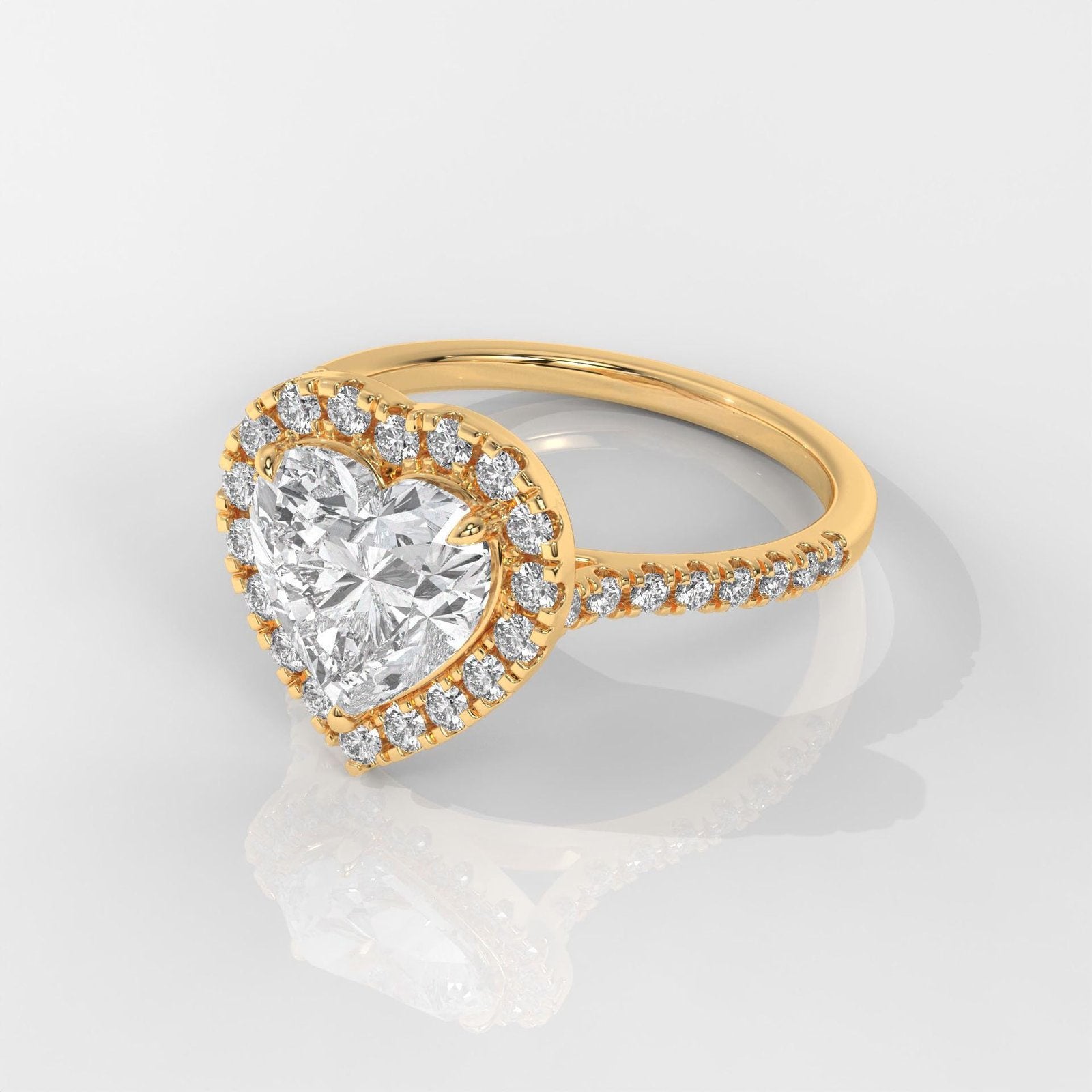 Heart Cut Engagement Ring with Halo Setting