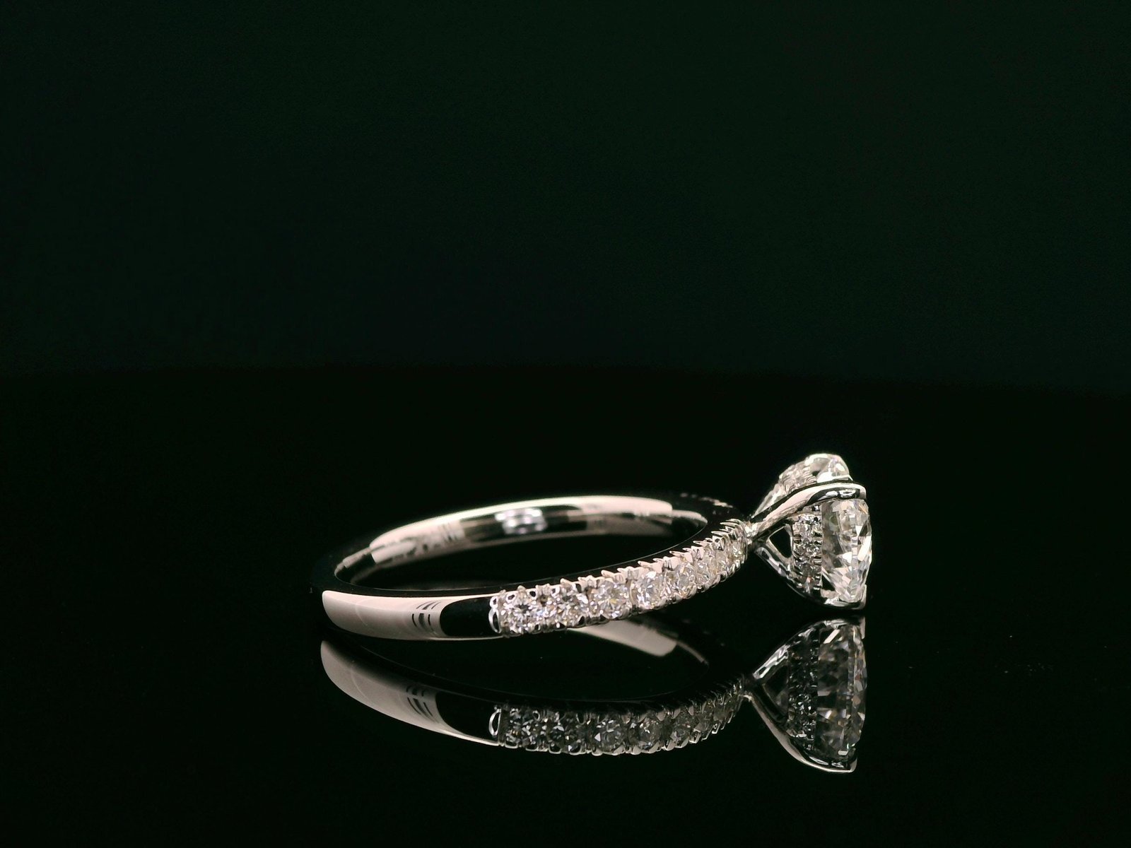 Heart-Shaped Diamond Hidden Halo Engagement Ring