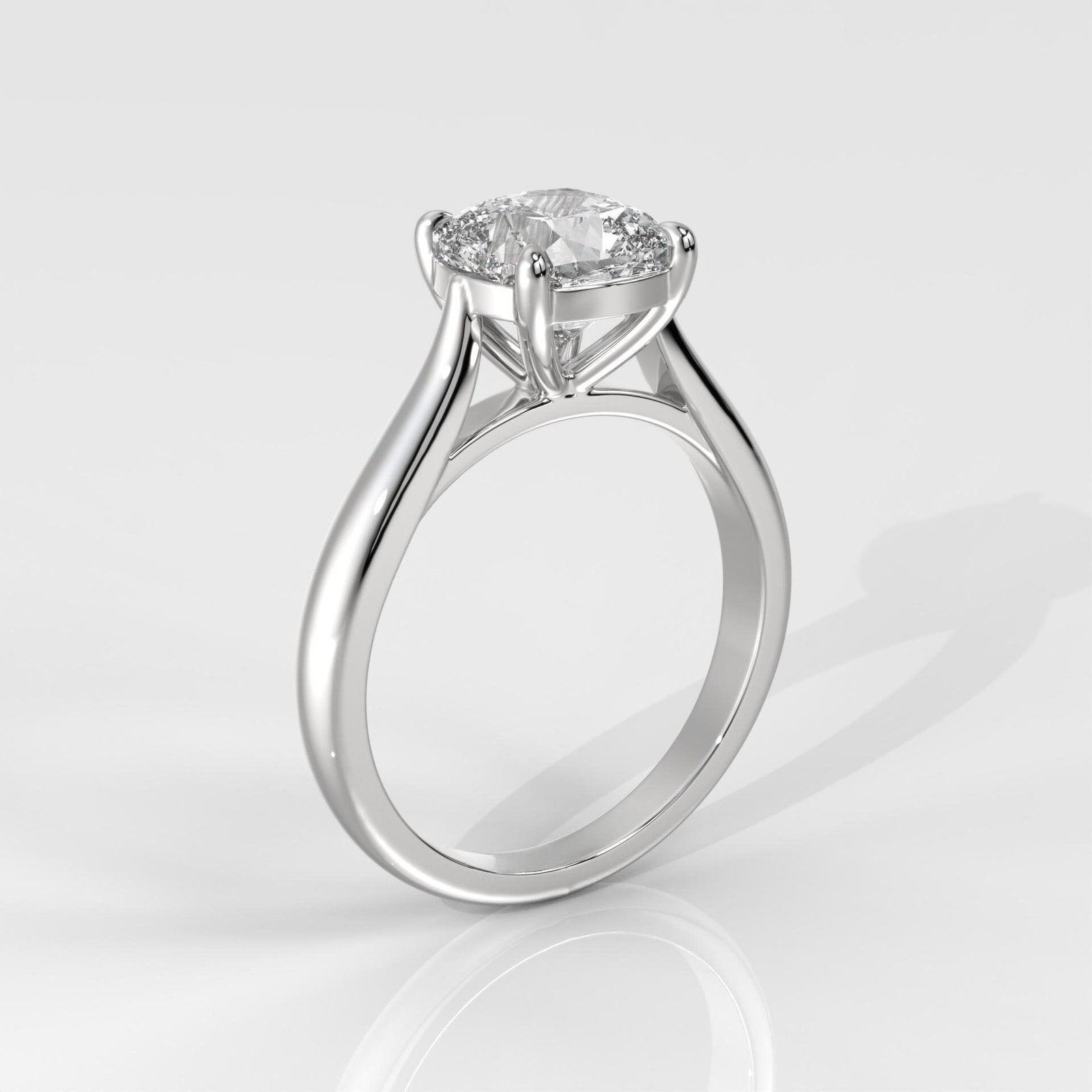 Square Cushion Cut Solitaire Engagement Ring
