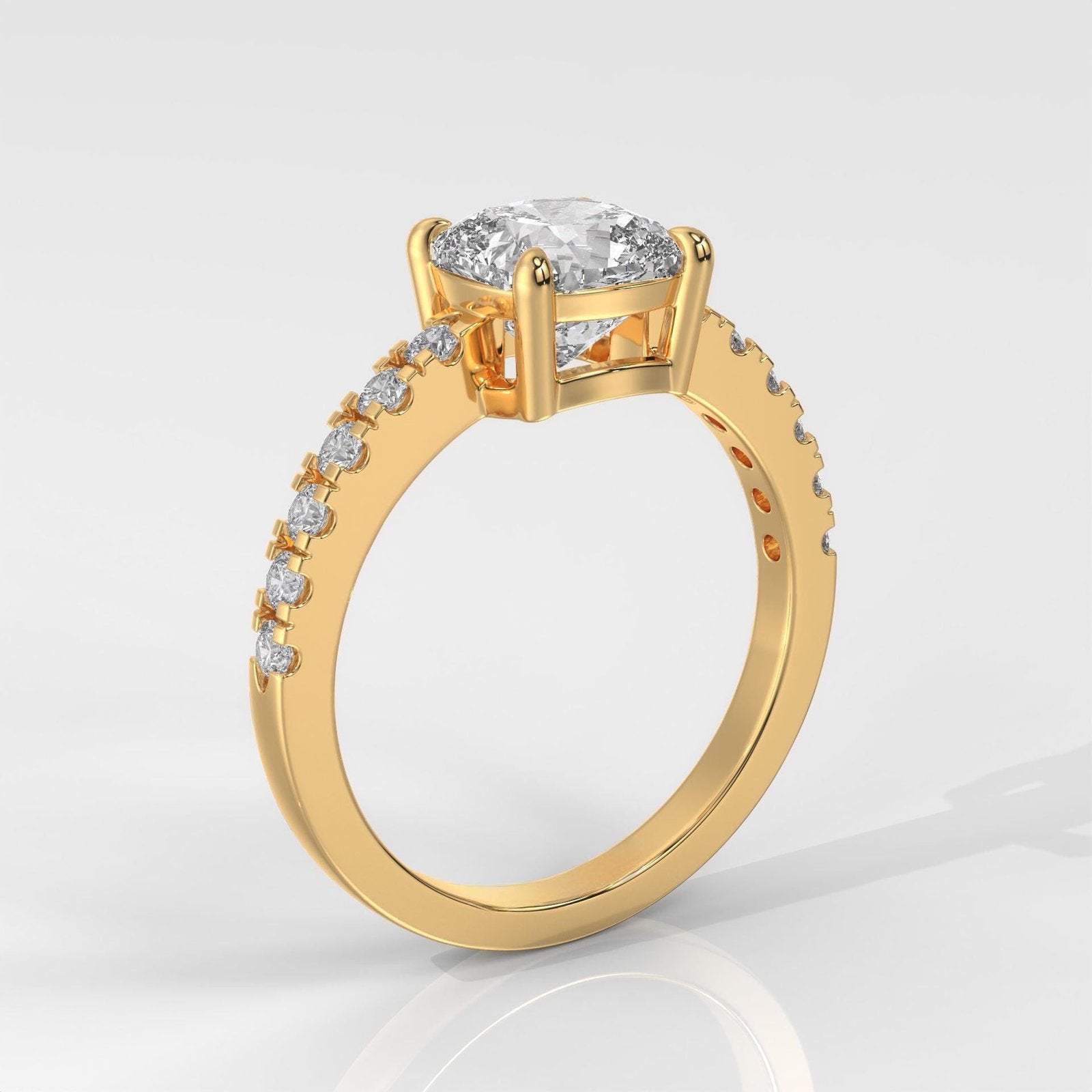 Square Cushion Cut Engagement Ring