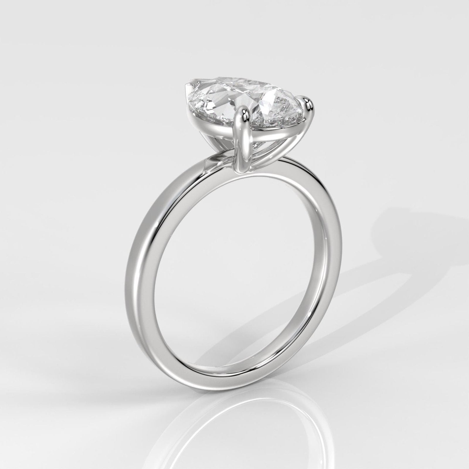 Pear-Shaped Diamond Solitaire Engagement Ring